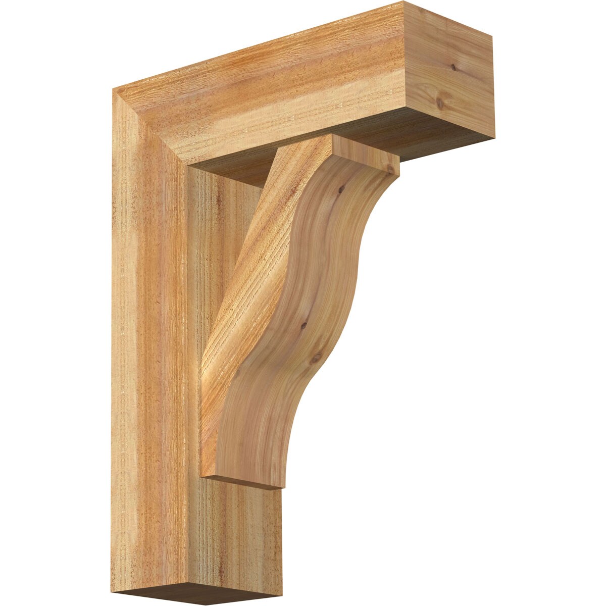Ekena Millwork 1462272 Funston block rough sawnbracket with offset brace 8-in x 22-in x 30-in Western red cedar Brown Wood Standard bracket