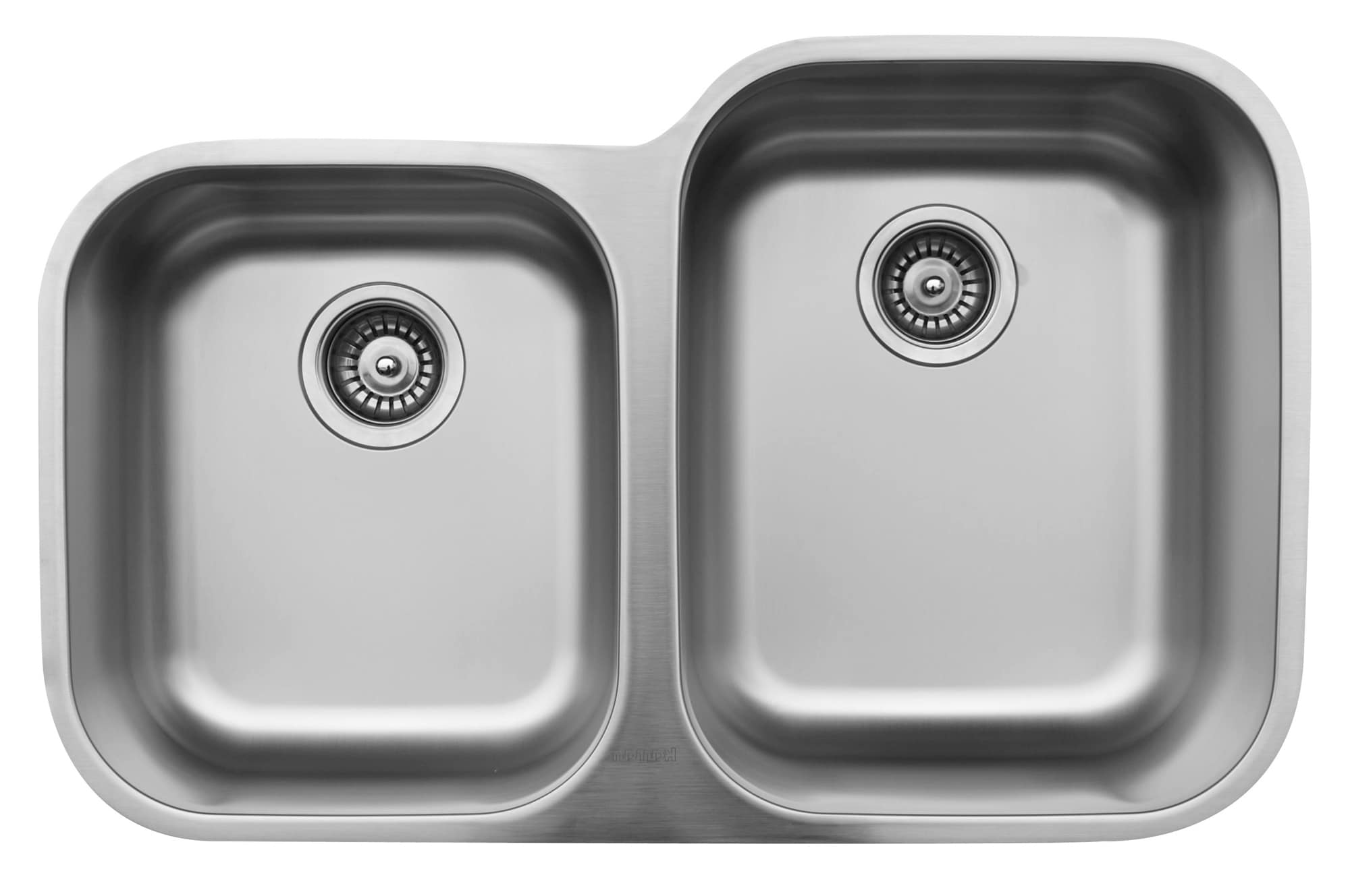 Undermount 31.5-in x 20.125-in Soft Brushed Stain Stainless Steel Double Offset Bowl Kitchen Sink | - Karran U-6040L
