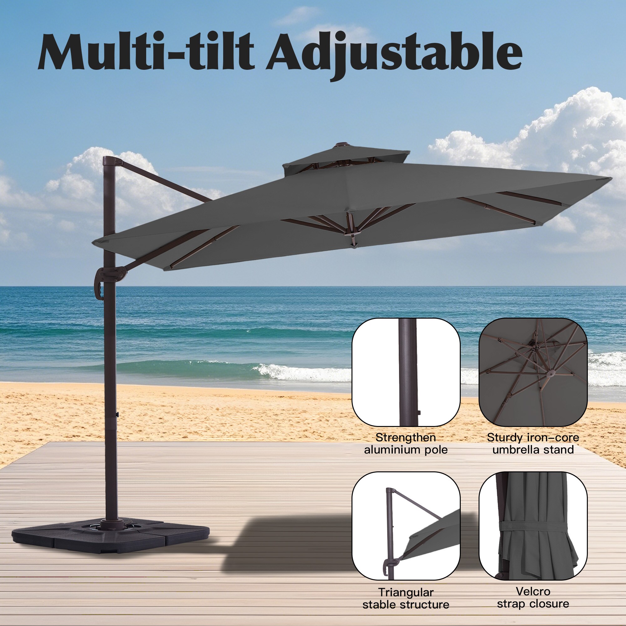 JEAREY JE-LKZLM-12X12FT-GR Umbrellas-2 - View #3