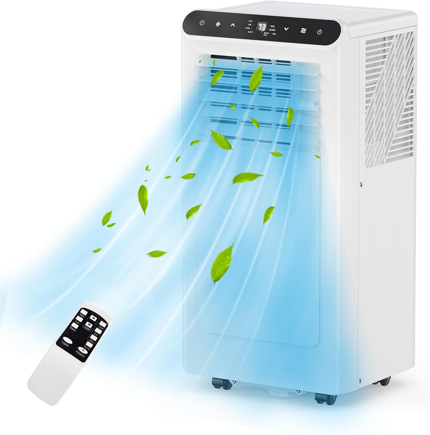 Qeetex LXLS2-PHK-337H5GKX 10000 BTU Portable Air Conditioner 3 in 1 Cooling Fan Dehumidifier for Bedroom Office 450 Sq Ft Quiet AC with Remote Control Timer