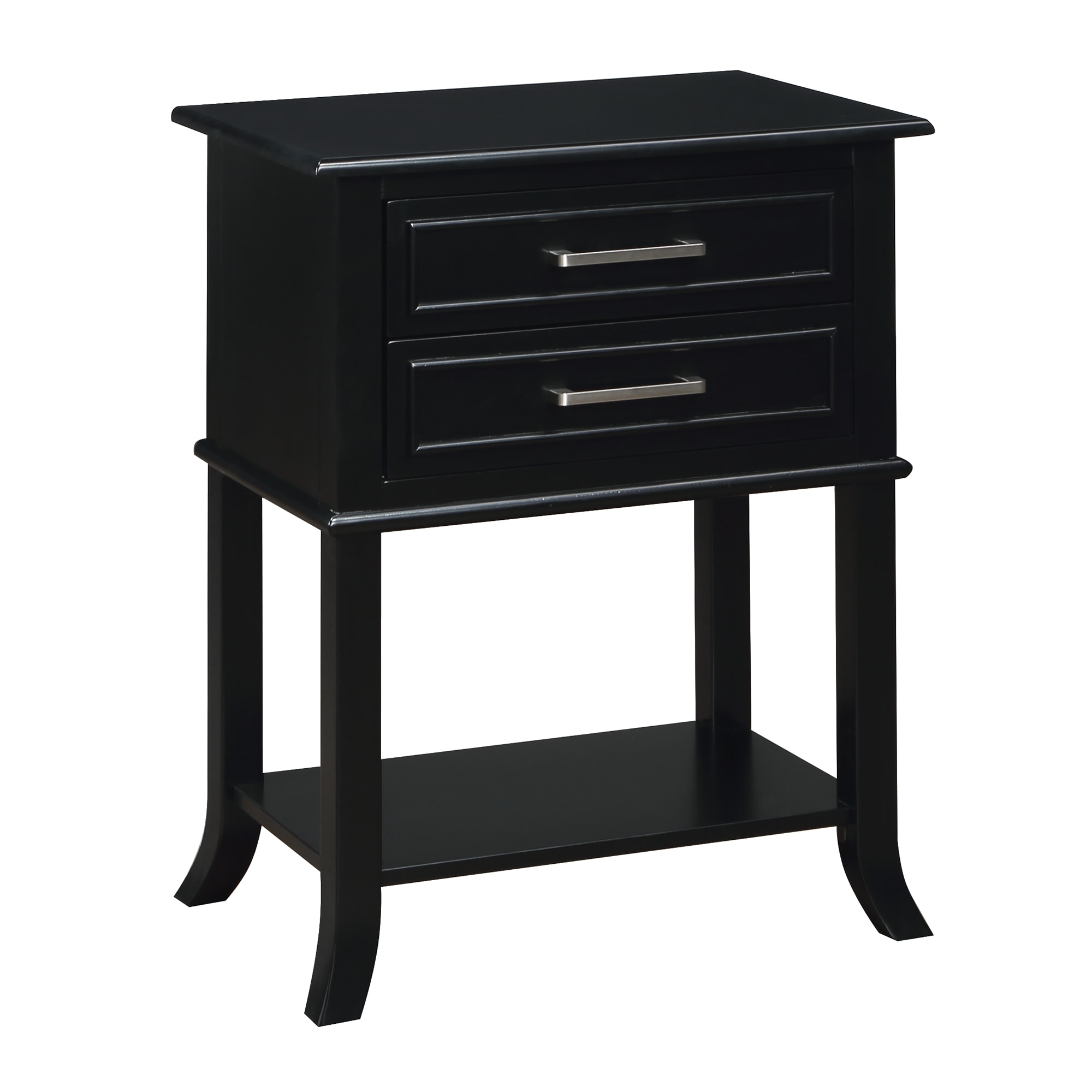 Convenience Concepts V2-276 22-in W x 28.75-in H Black Composite Rectangular Modern End Table with Storage Assembly Required