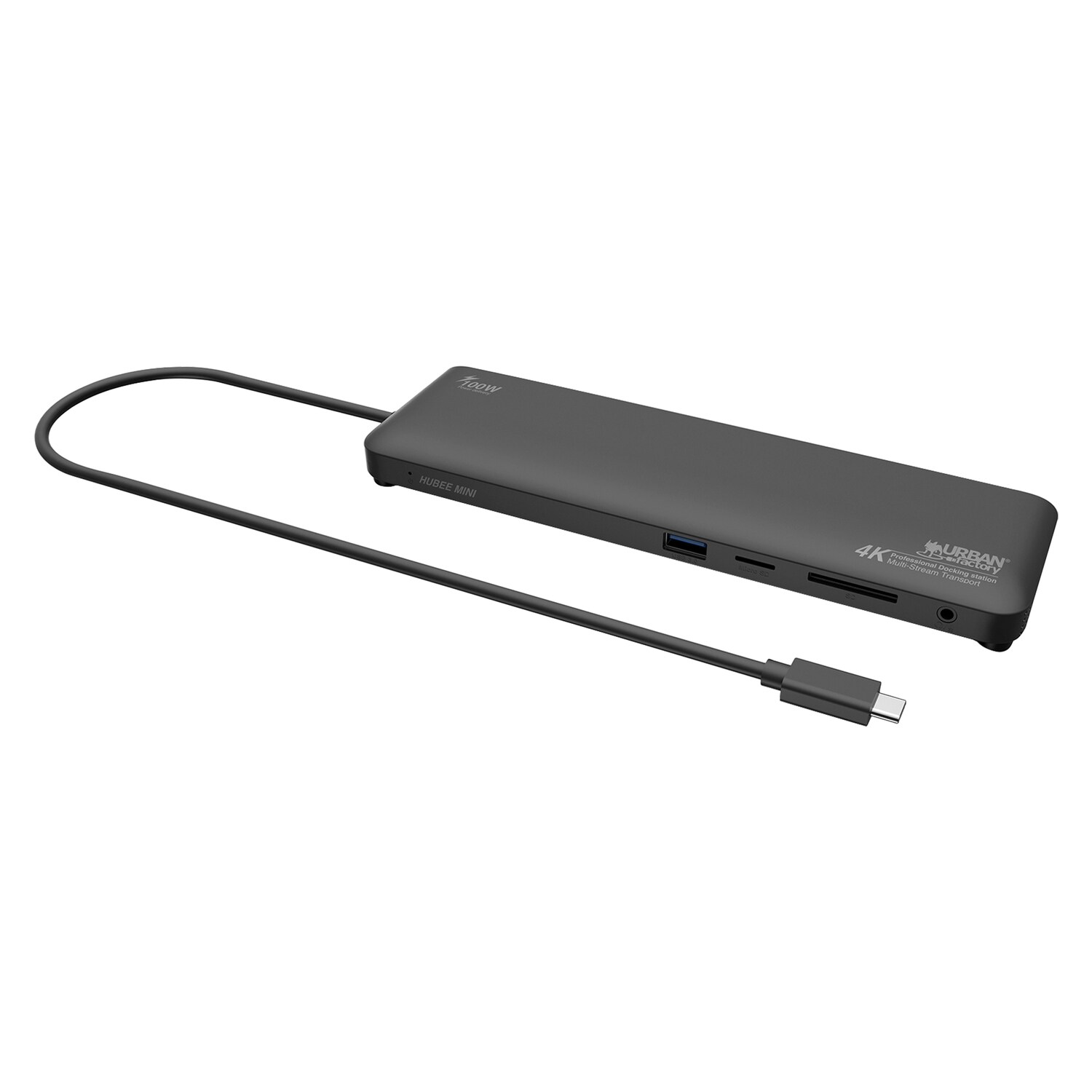 Urban Factory UBFTCD45UF HUBEE mini USB-C Multi-Display 4K Docking Station with 100-Watt Power Delivery
