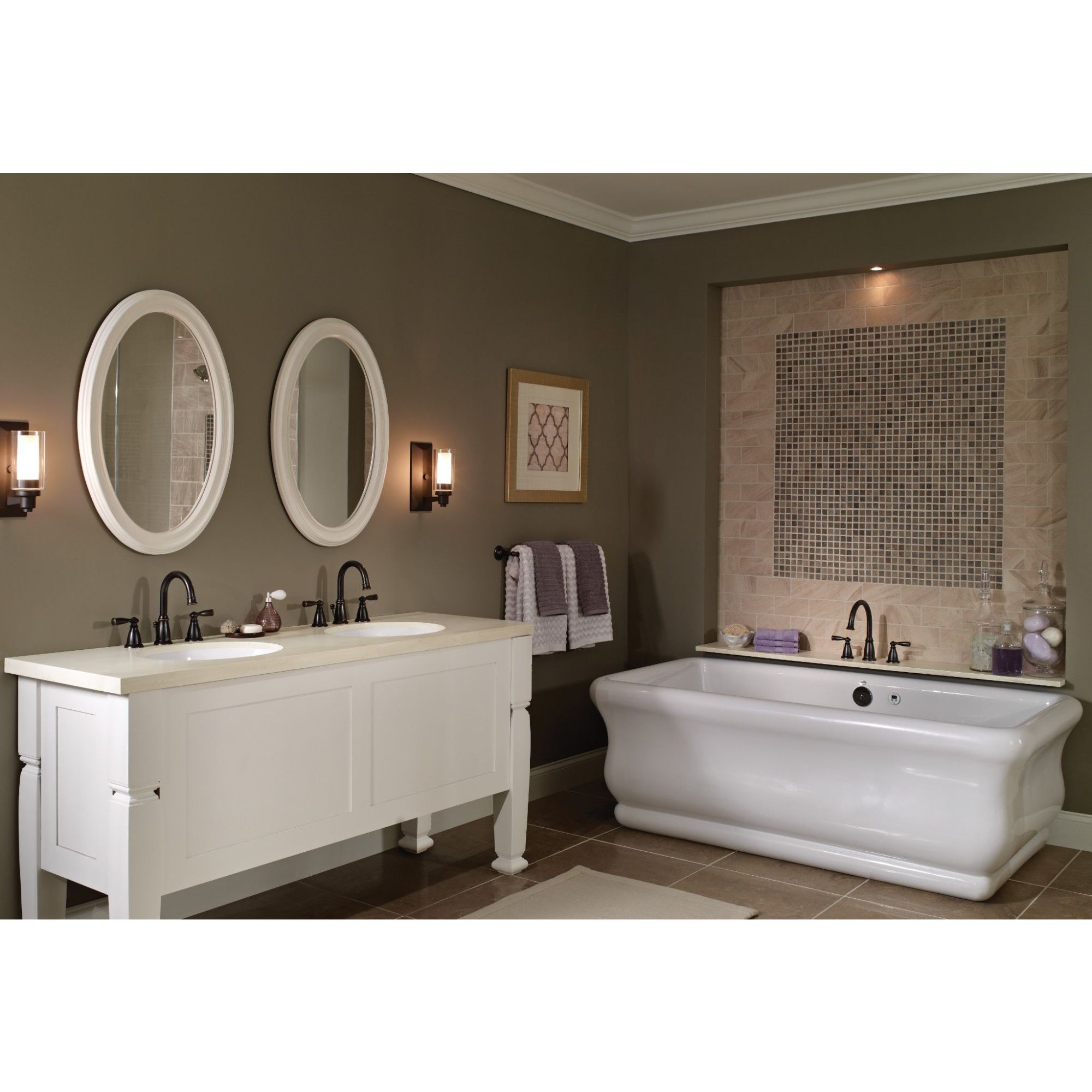Elegant Banbury Widespread Bathroom Faucet in Mediterranean Bronze