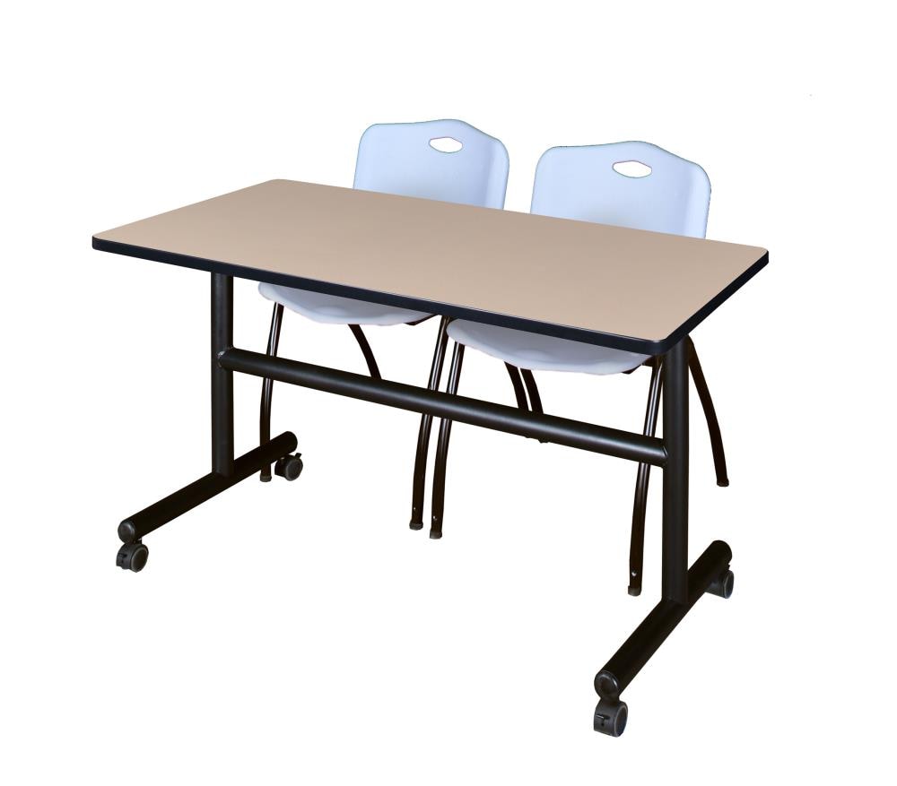 Regency MKFT4830BE47GY Training Off-white 4-Person Training Table (48-in W x 29-in H)