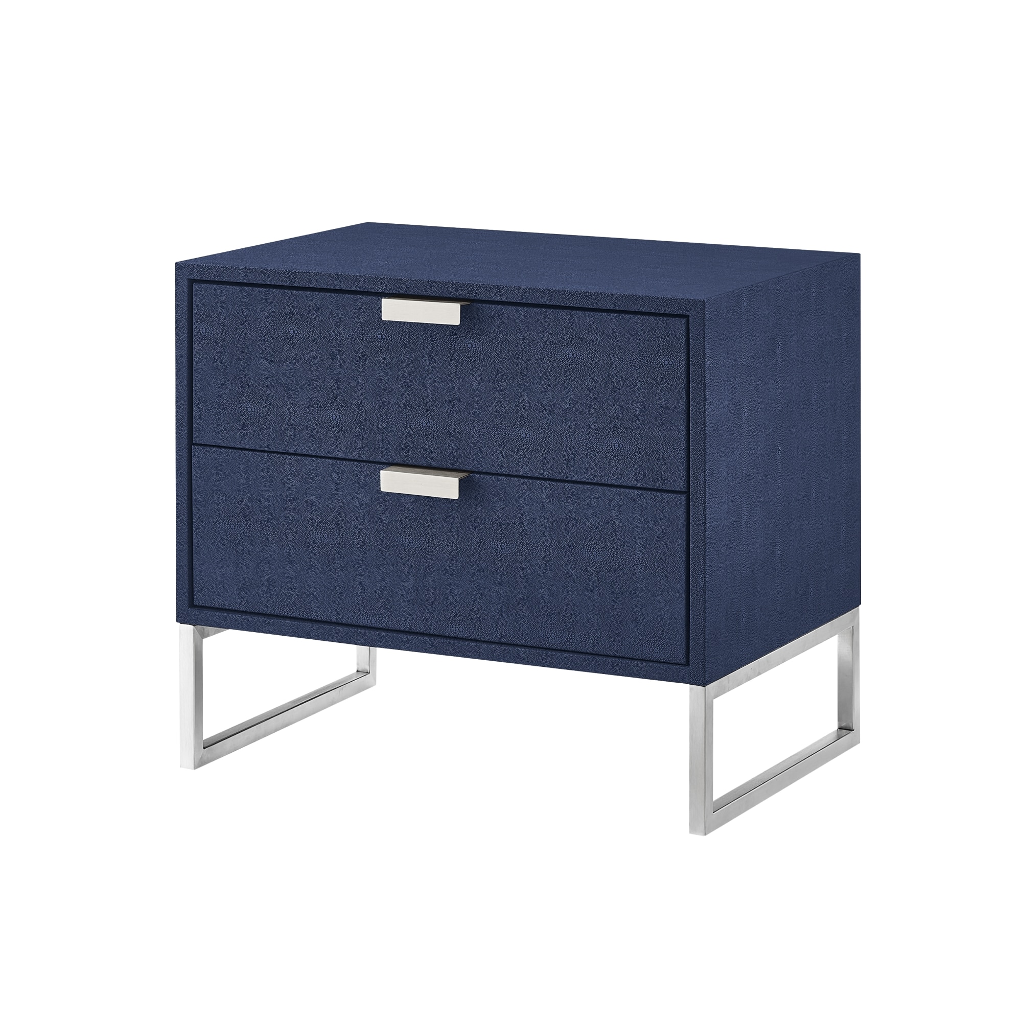 Nicole Miller NST407-01NG-LS Landan 23.6-Inches W x 21-Inches H Navy/Chrome Wood Rectangular Modern End Table Assembly Required