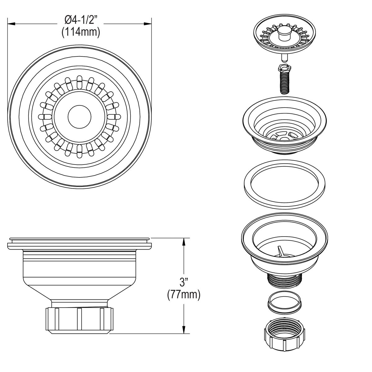 Elkay 3.5-in Bisque Plastic Rust Resistant Strainer in the Kitchen Sink ...