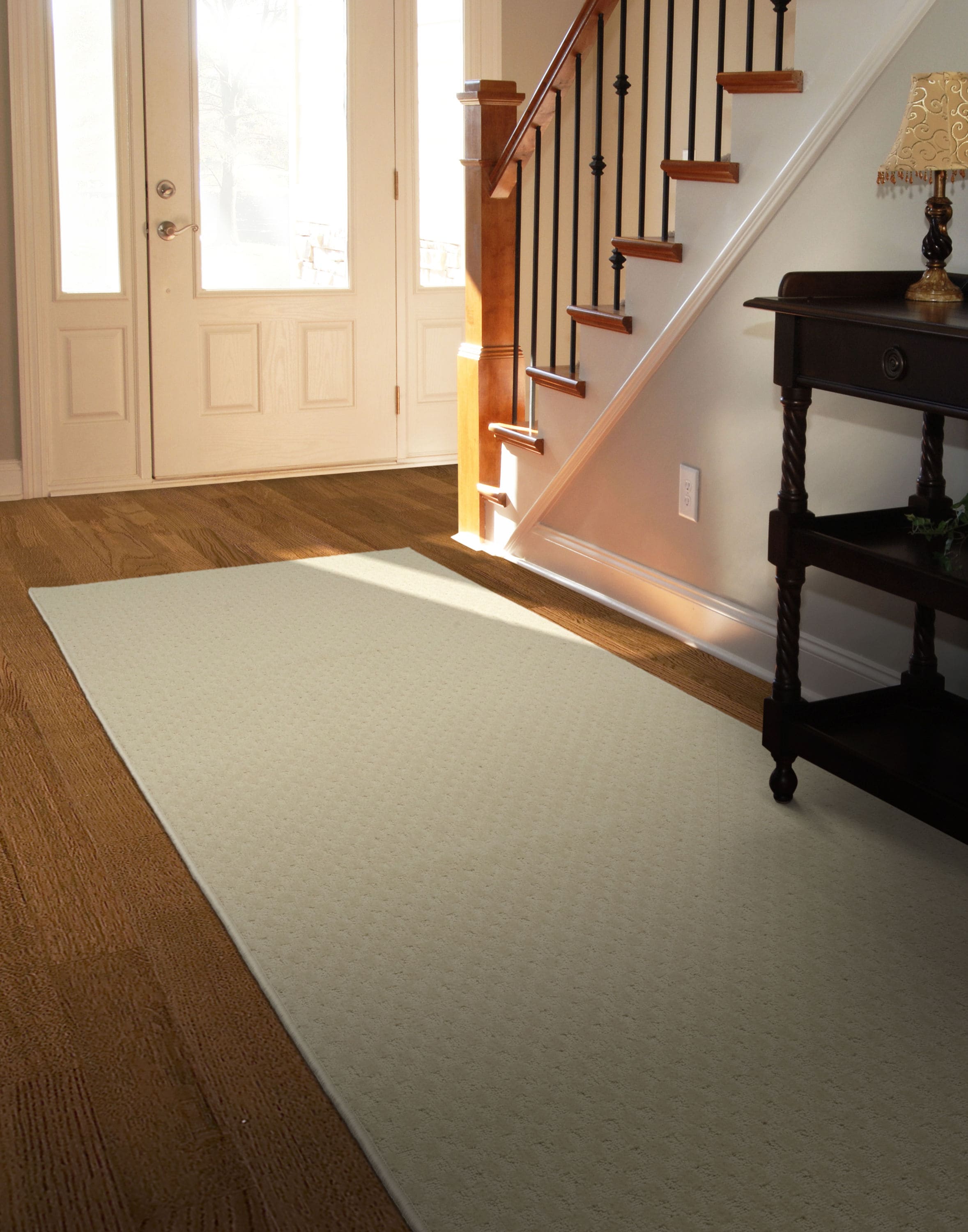 Garland Rug MA000N03614401 Medallion 3 x 12 (ft) Tufted Polypropylene Tan Rectangular Indoor Solid Lodge Runner rug