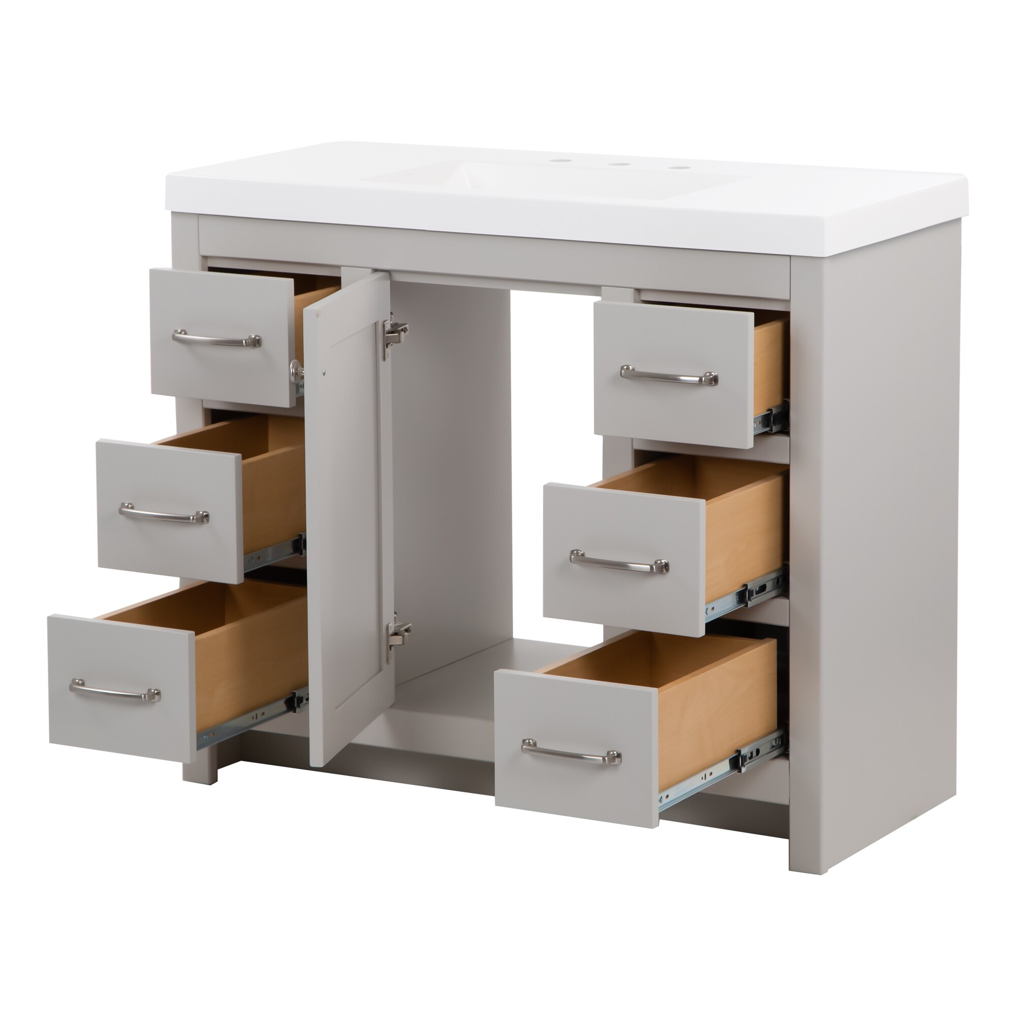 Diamond Now Tipton 42 In Light Gray Single Sink Bathroom Vanity With White Cultured Marble Top 