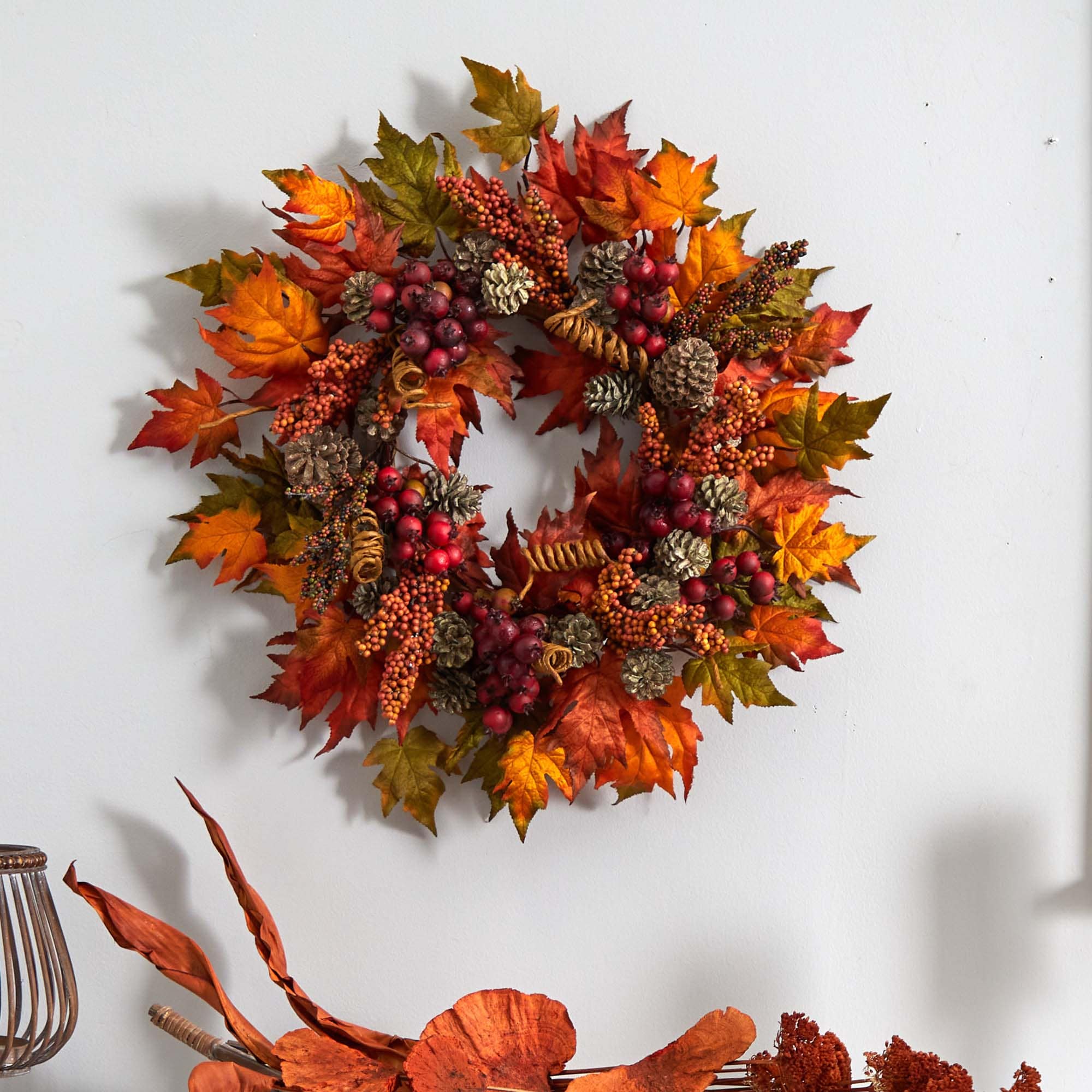 Nearly Natural 4810 Artificial-Thanksgiving-Wreaths - View #5