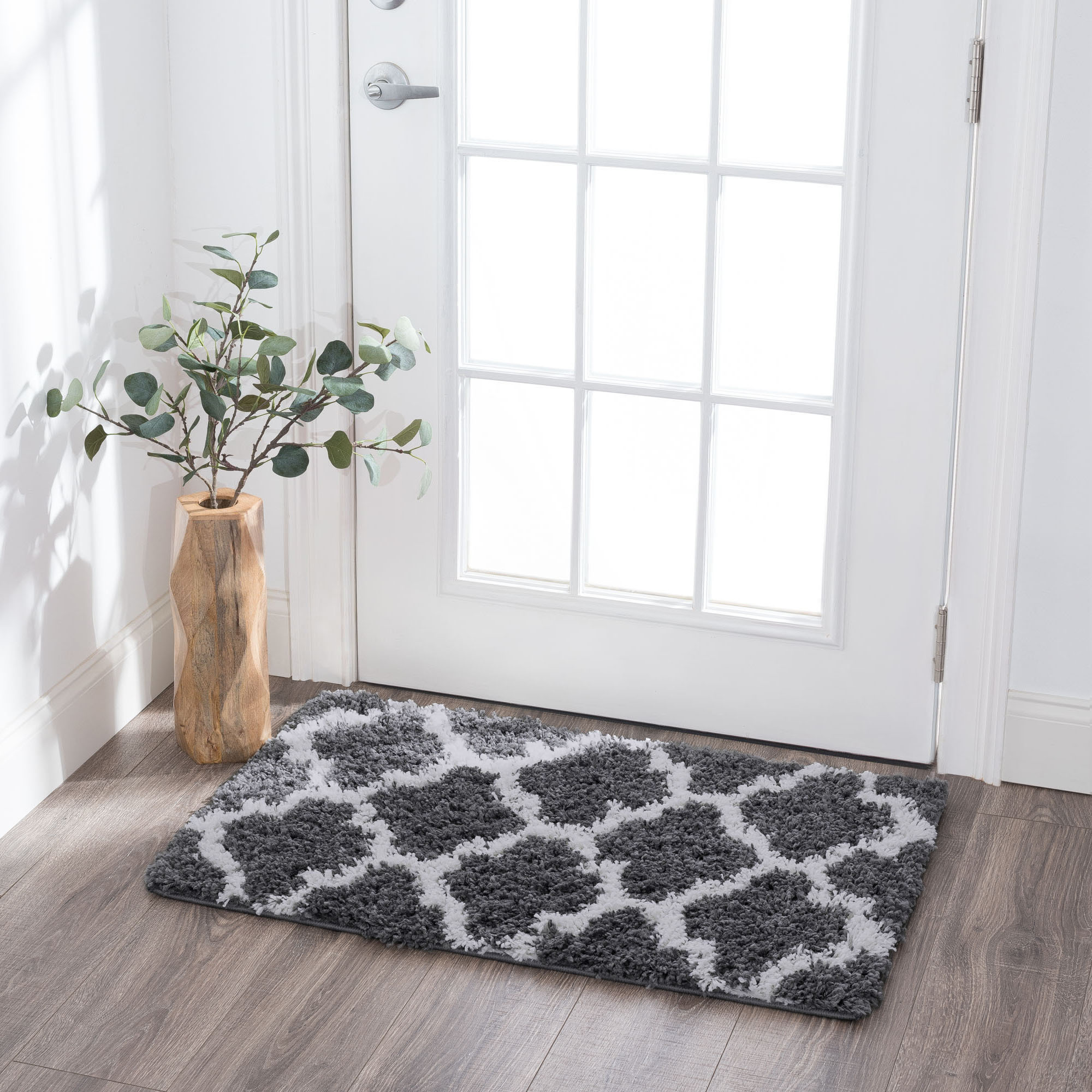 Tayse JRS1307 2X3 Jersey Shag 2 x 3 (ft) Loomed Polypropylene Grey Rectangular Indoor Throw rug