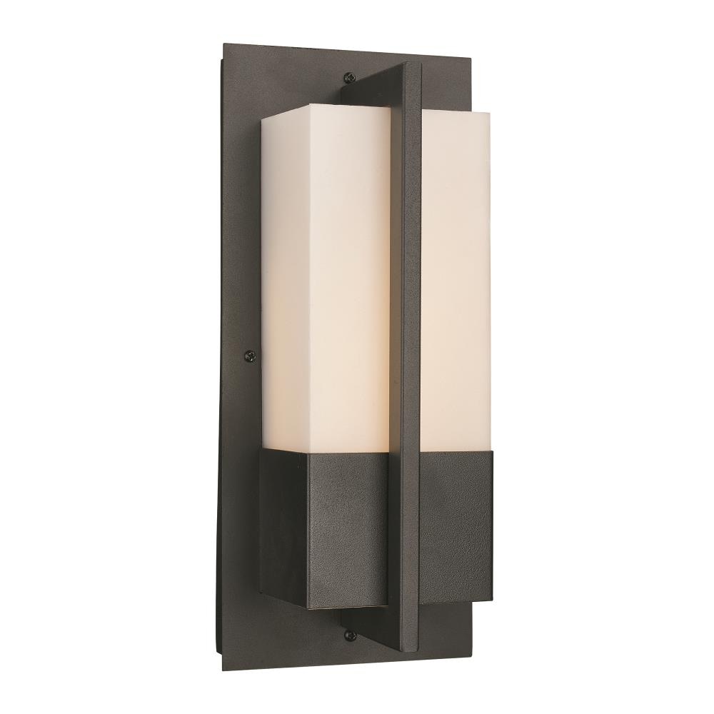 Lucid Lighting LED-50150 BK 1 -Light 12-in H Black Hardwired Integrated LED Outdoor Wall Light