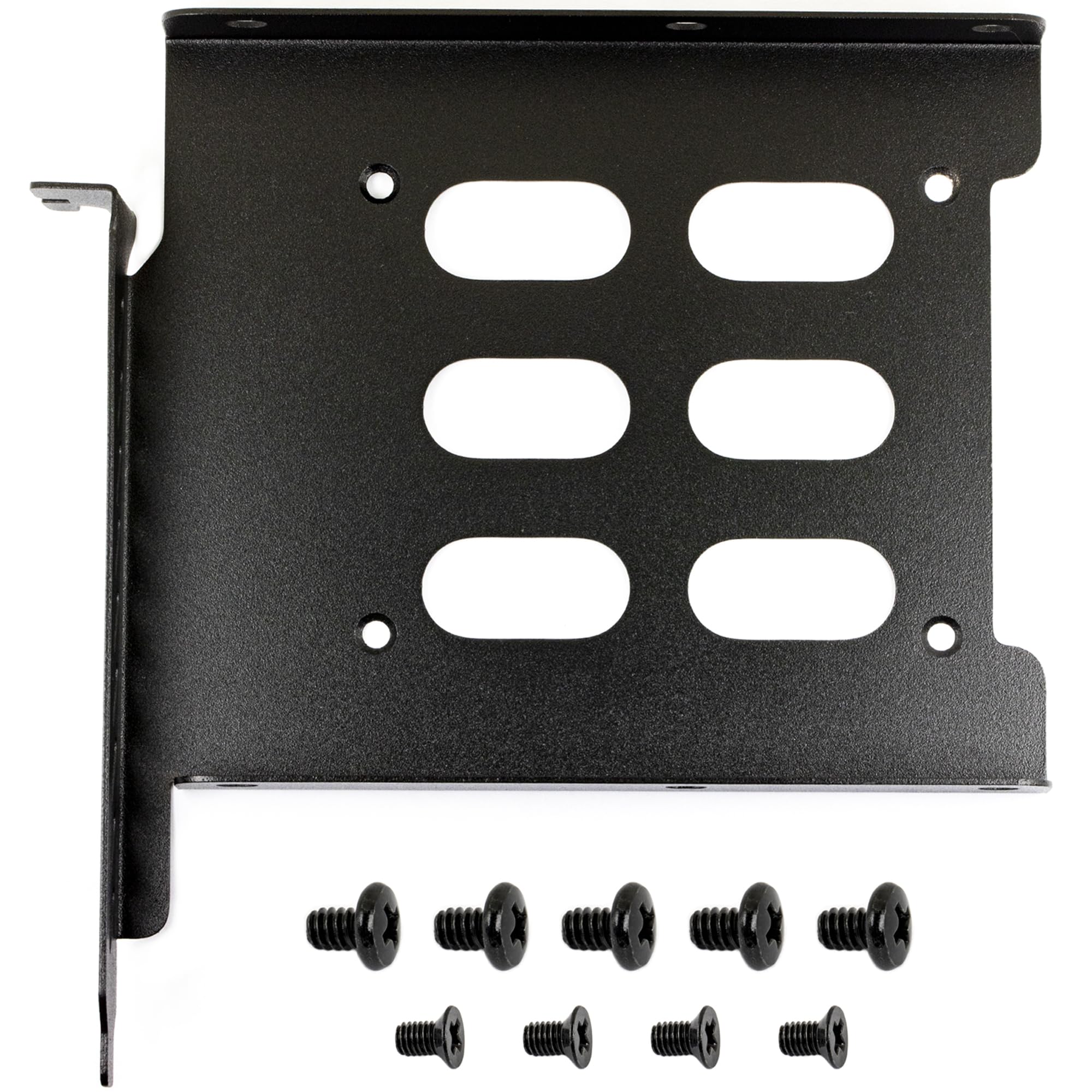 UUDULY  2.5 to 3.5 Hard Drive Tray Holder Metal Mounting Bracket Adapter Steel Painted Black for PCI SSD HDD durable home and garden accessory