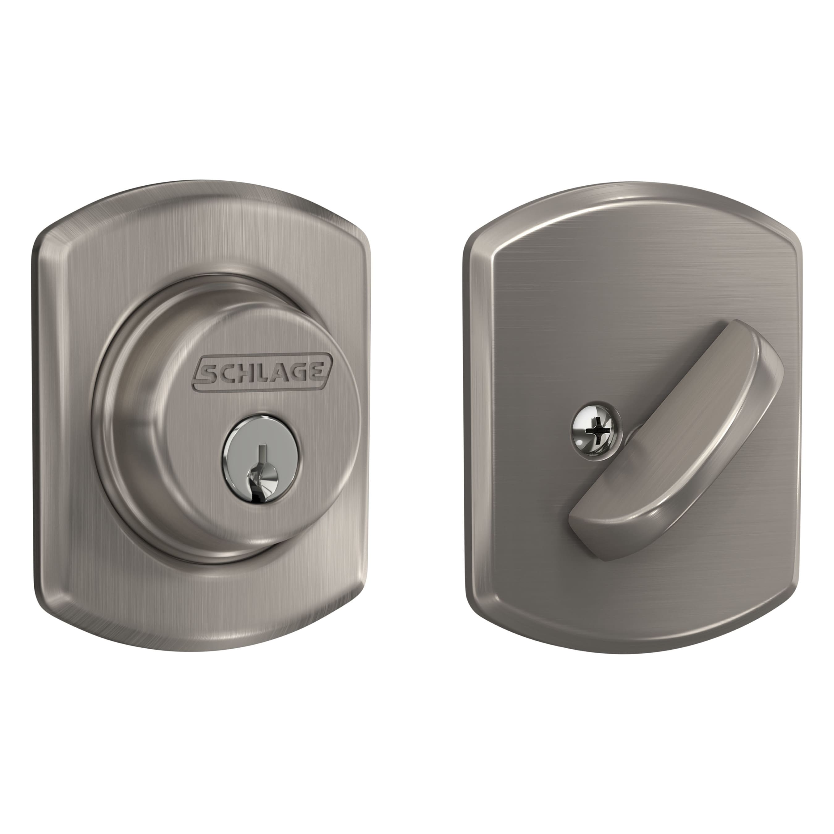 Schlage LOCK B60 N G GRW 619 Single Cylinder Satin Nickel Single Cylinder Deadbolt