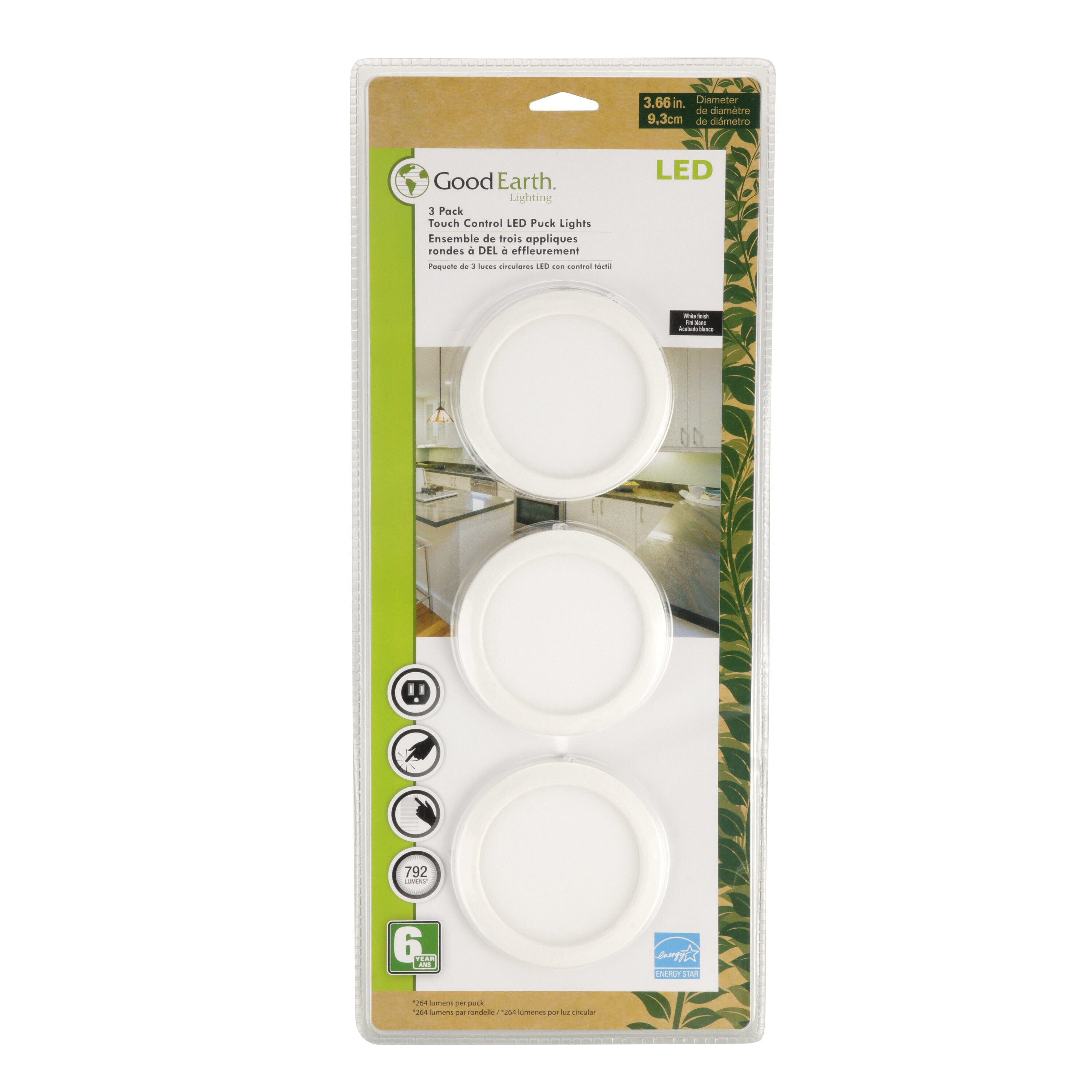 Good Earth Lighting Gel LED Slim Puck Plug in 3 ct at Lowes