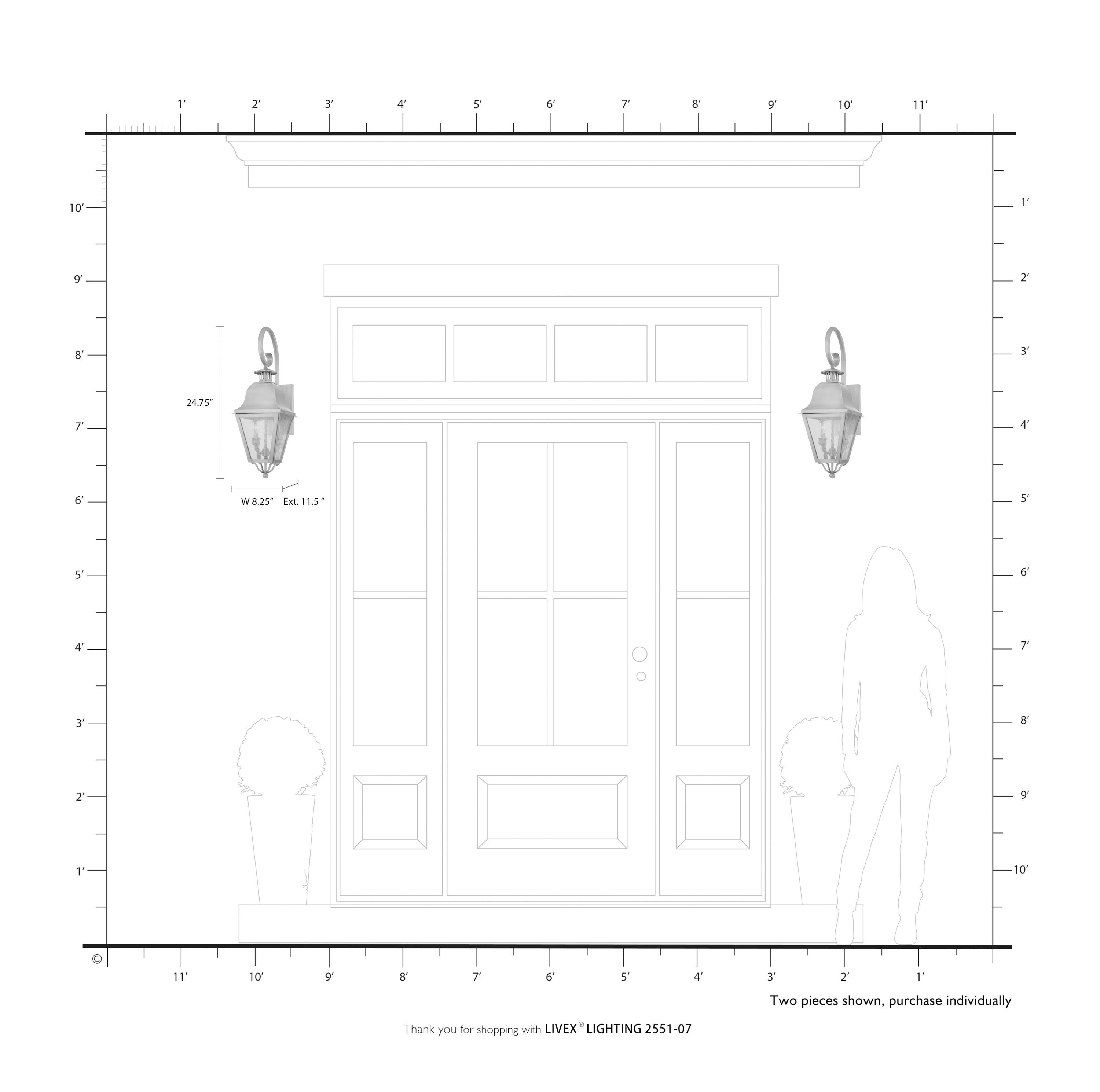 Elegant Bronze Seeded Glass 2-Light Outdoor Wall Lantern