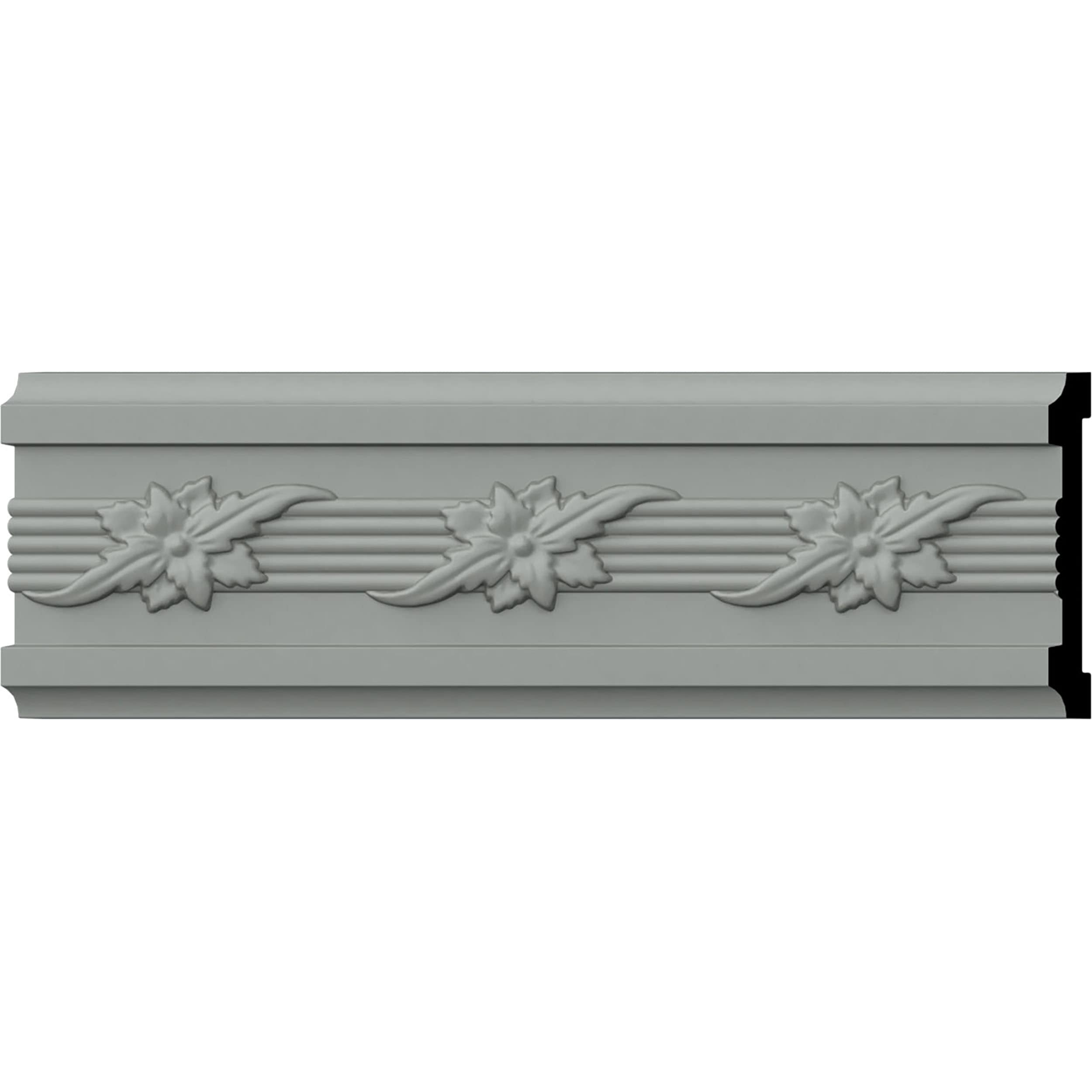 Winston 94.5" Gray Polyurethane Decorative Chair Rail Moulding