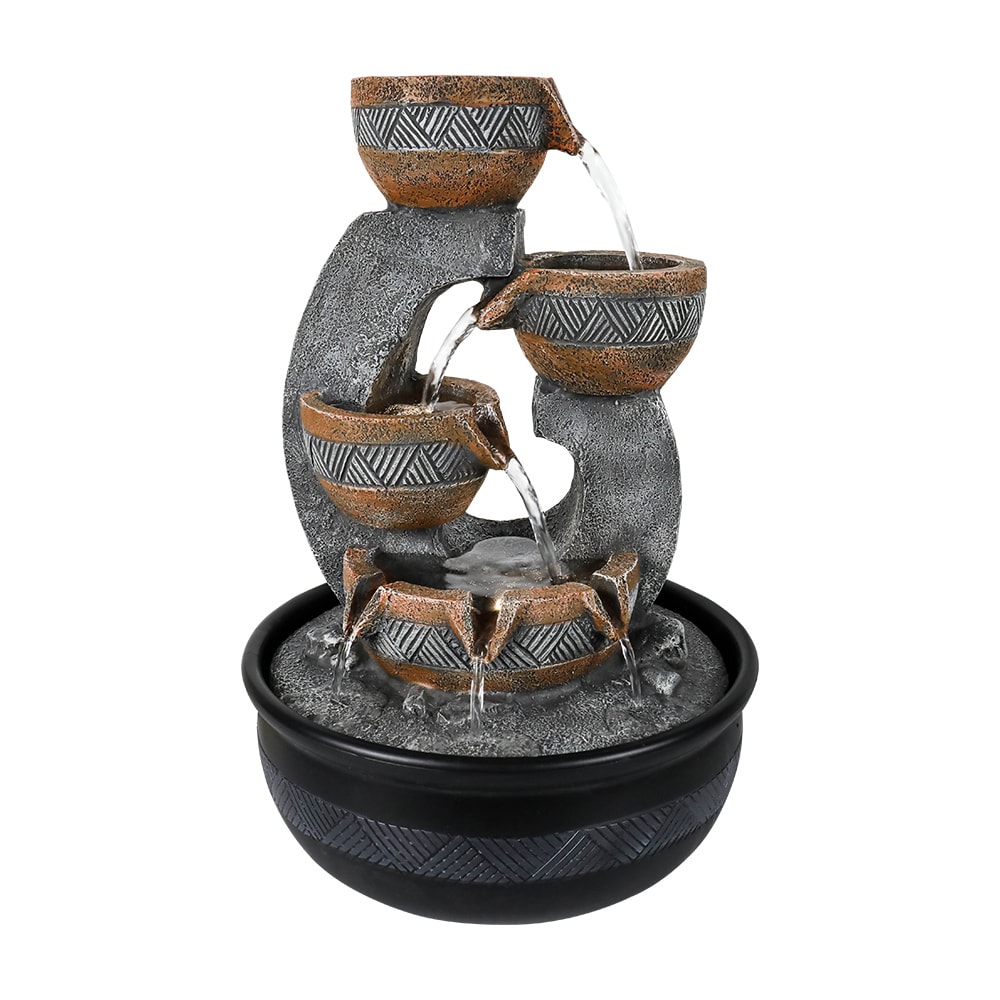 Watnature Tabletop Water Fountain 15.7-in Resin Tabletop Indoor Fountain #YDS31018