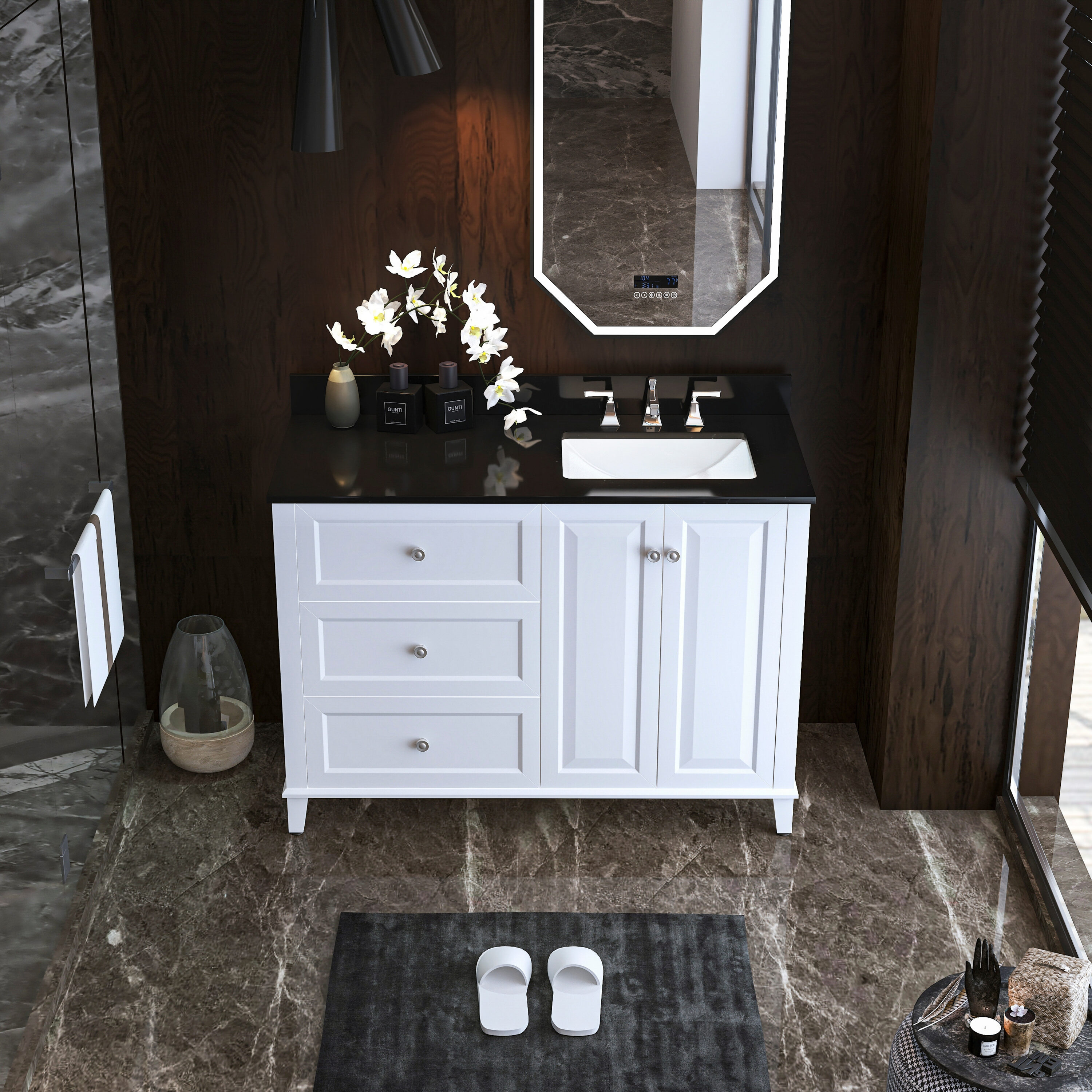 Ancerre Designs VTSMHANNAH48RWB1 Bath-Vanity-Combo - View #10