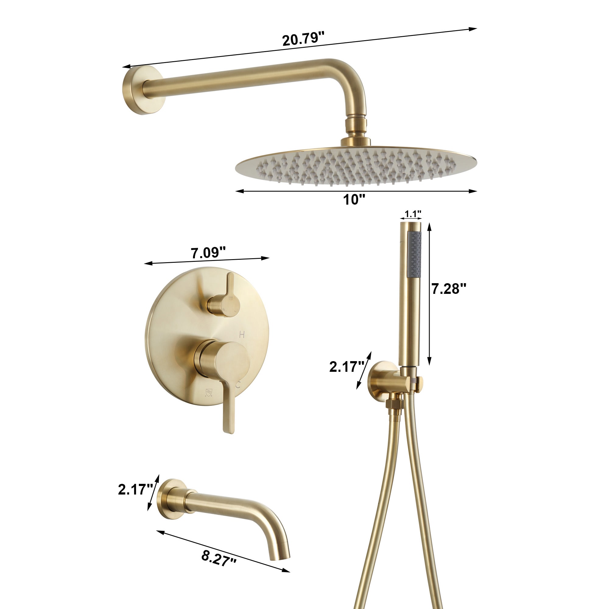 GZMR MR-EB-W-3-10-BN Showerhead-Bar-Panels - View #12