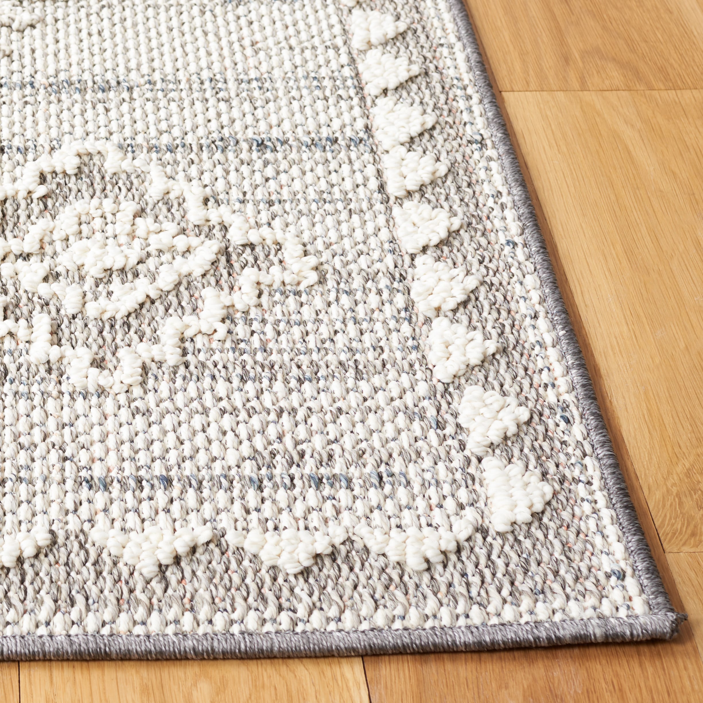 Gray Synthetic Stain-Resistant Non-Slip Washable Rug 54" x 16"