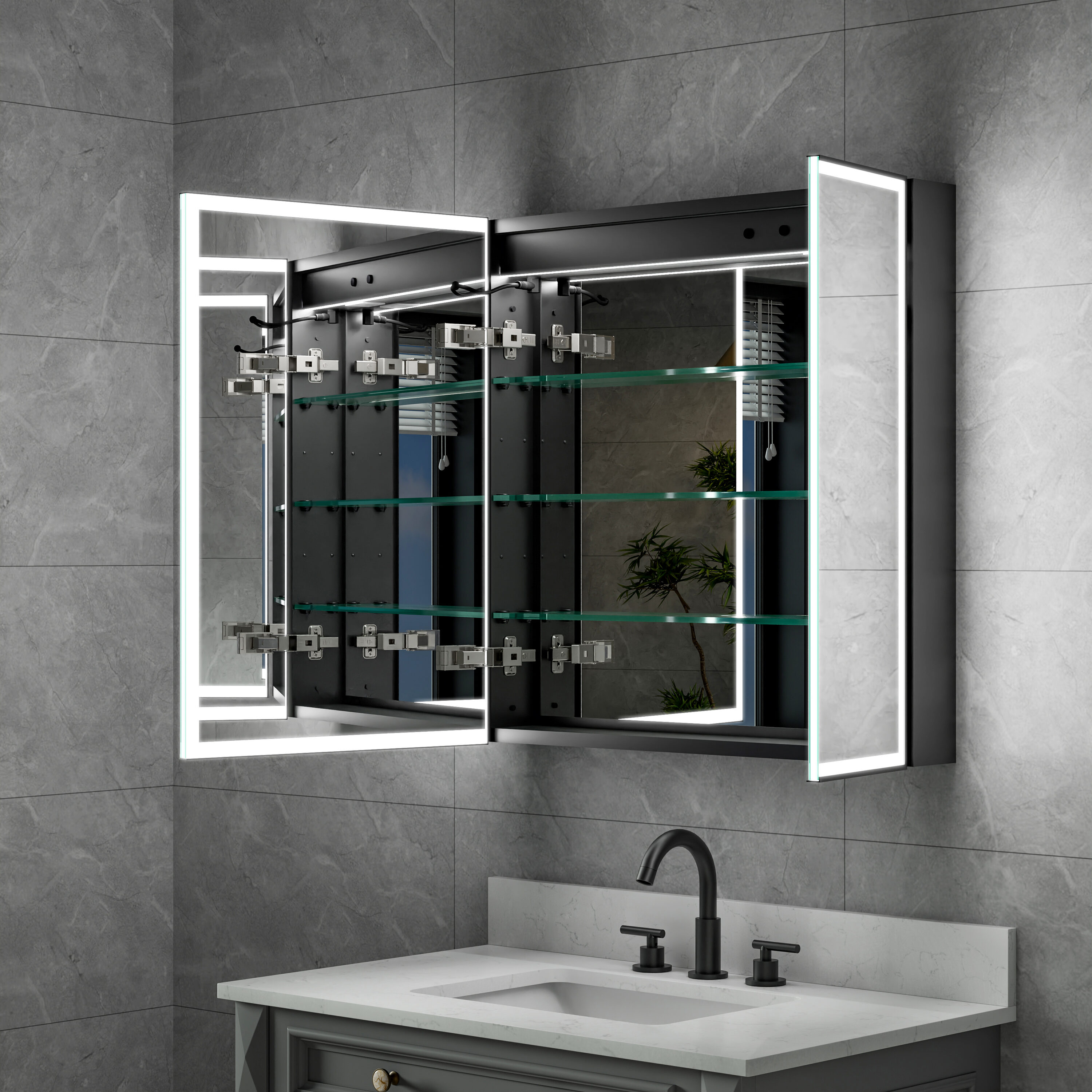 CALVON WMB12W30 Bathroom-Medicine-Cabinets - Thumbnail View #3