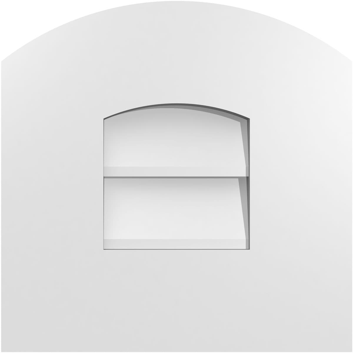 Ekena Millwork GVPAR12X1201SN 12-Inches x 12-Inches Off-white Round top PVC Gable Louver Vent