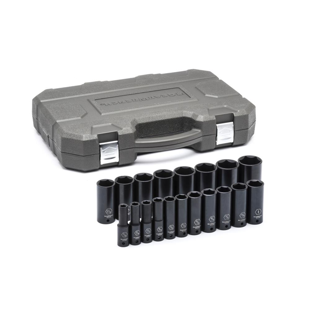 GEARWRENCH 84934N 19-Piece Standard (SAE) 1/2-in Drive Set 6-Point Impact Socket Set