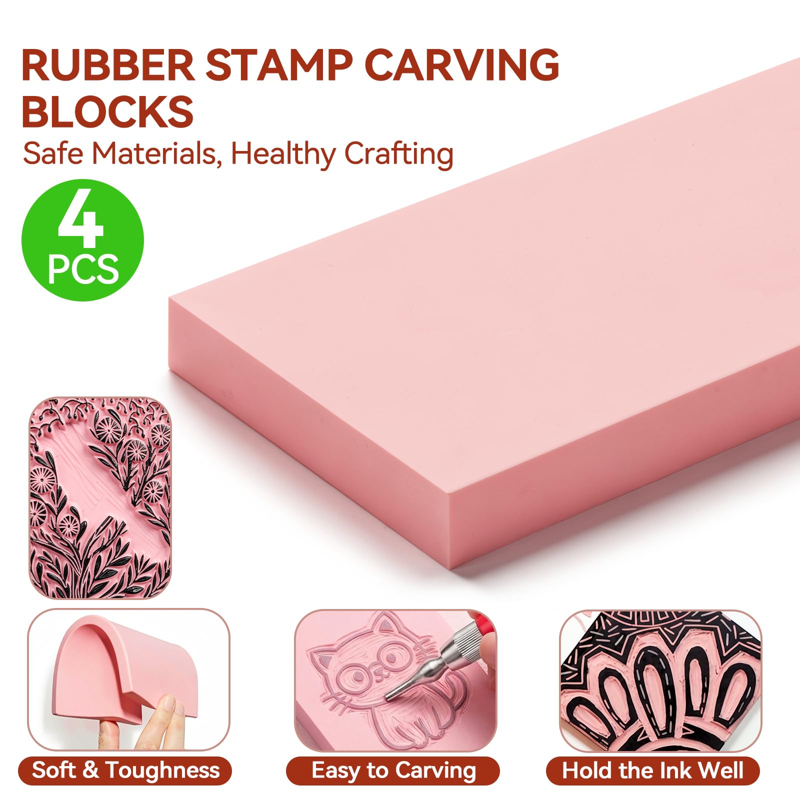 LILILIAN FMY Rubber Stamp Making Kit Linoleum Cutter Set Craft Ink Pad ...