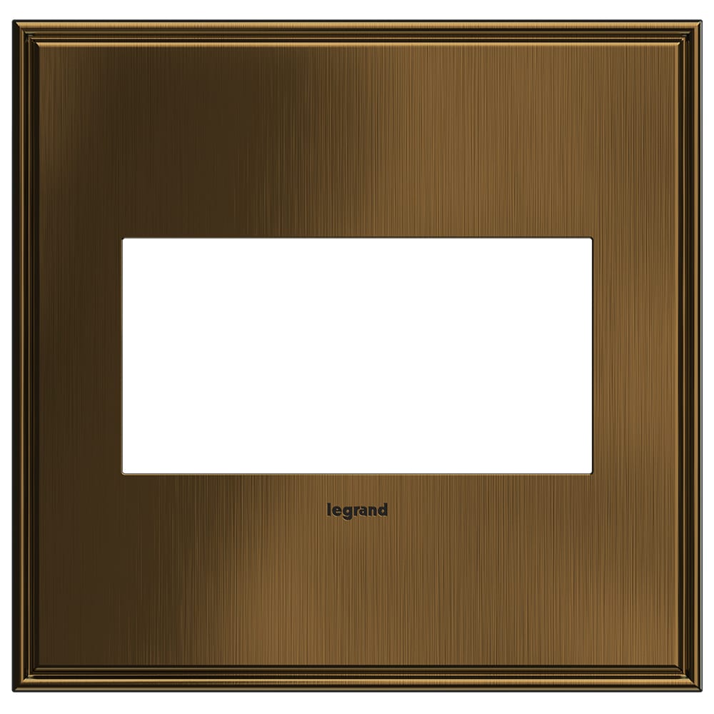 Legrand AWC2GCOF4 adorne 2 -Gang Specialty Size Coffee Metal Indoor Screwless Square Wall Plate