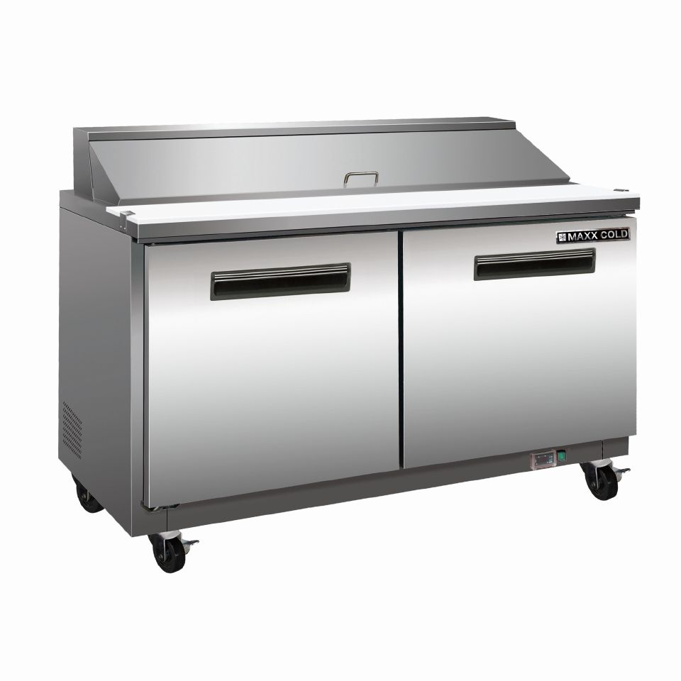 PEAKCOLD 47" Stainless Steel Restaurant Refrigerated Sandwich Prep Table 