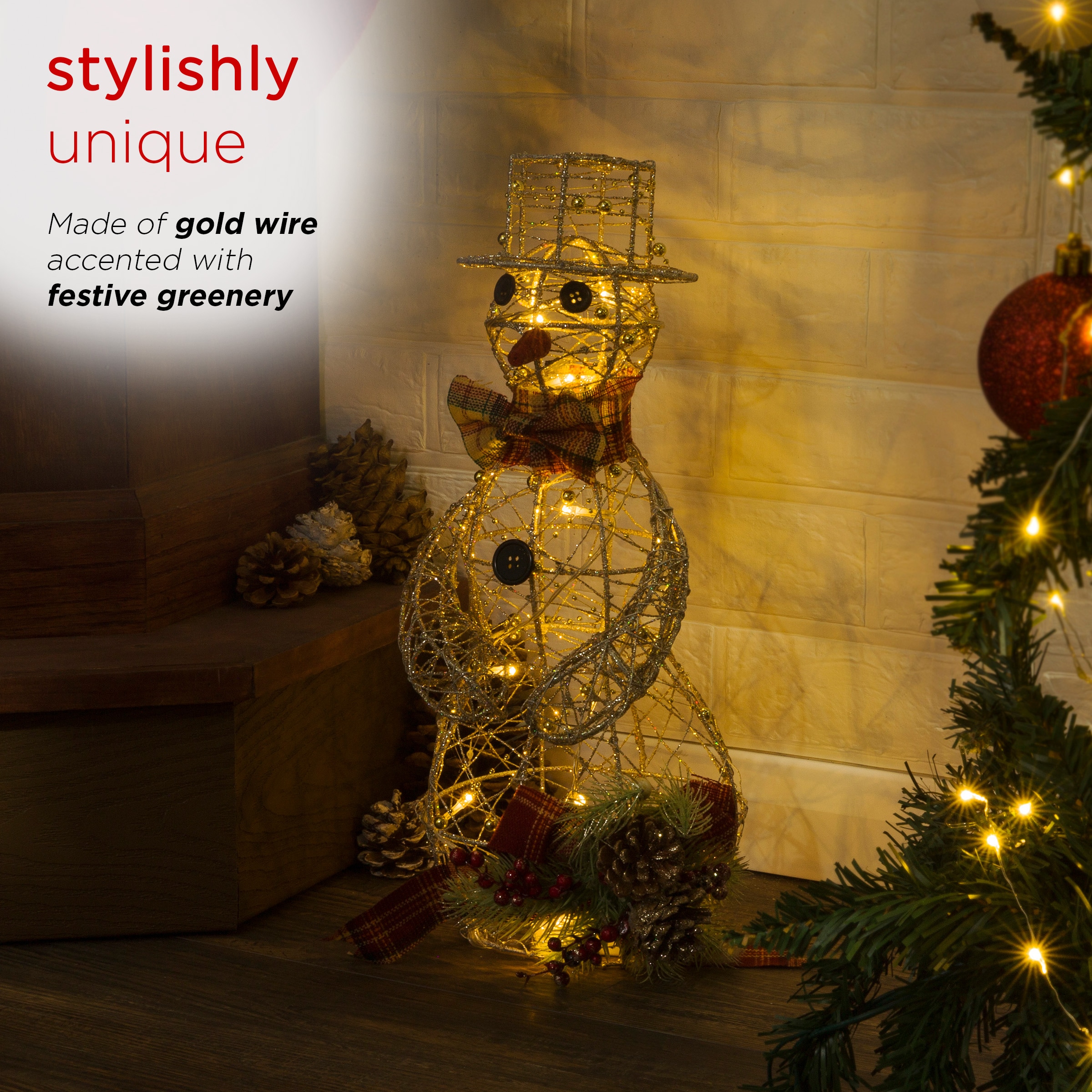 Glitzhome Snowman Yard Decoration - Handcrafted Metal Christmas