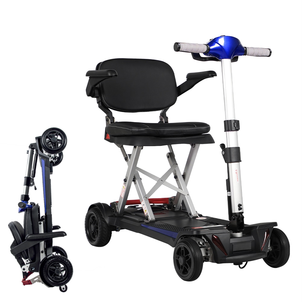 Flynama L-P220458 Blue Manaul Folding Scooter For Senior's Easy Travel