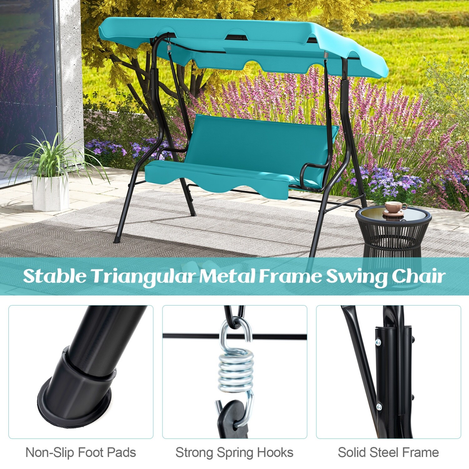 Costway CSHY005403 Replace-Porch-Swing-Glider-Tops - View #8
