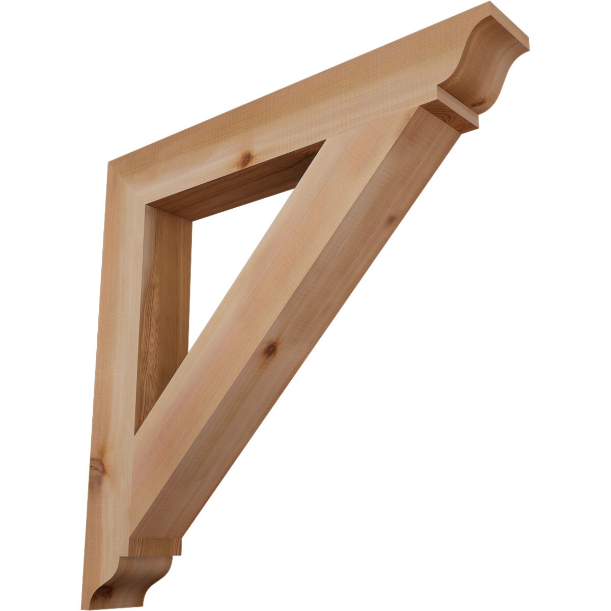 Ekena Millwork BKT04X28X28TRA01SWR Traditional traditional smooth 3-1/2-in x 28-in x 28-in Western red cedar Brown Wood Standard bracket