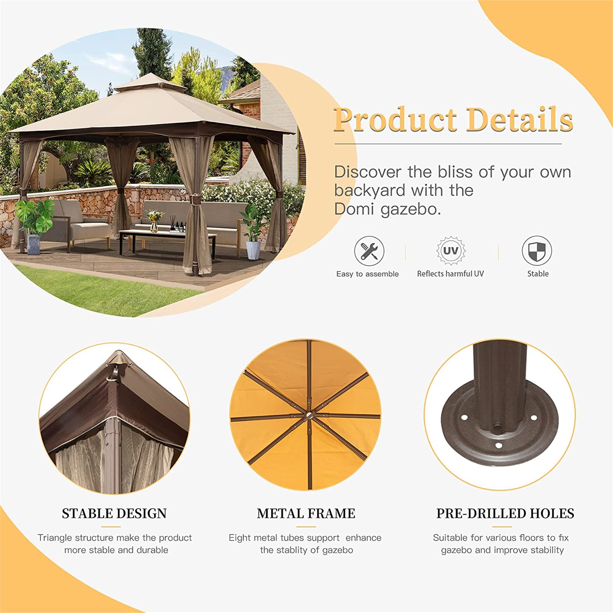 Forclover MOMNCPLGA08 Wood-Resin-Gazebos - View #3