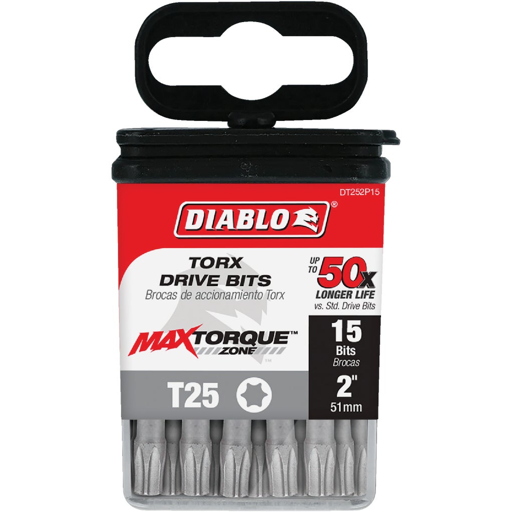 Diablo  by Freud 2-Inch #25 Torx Drive Bits - 15-Pack Insert Bits for Screwdrivers