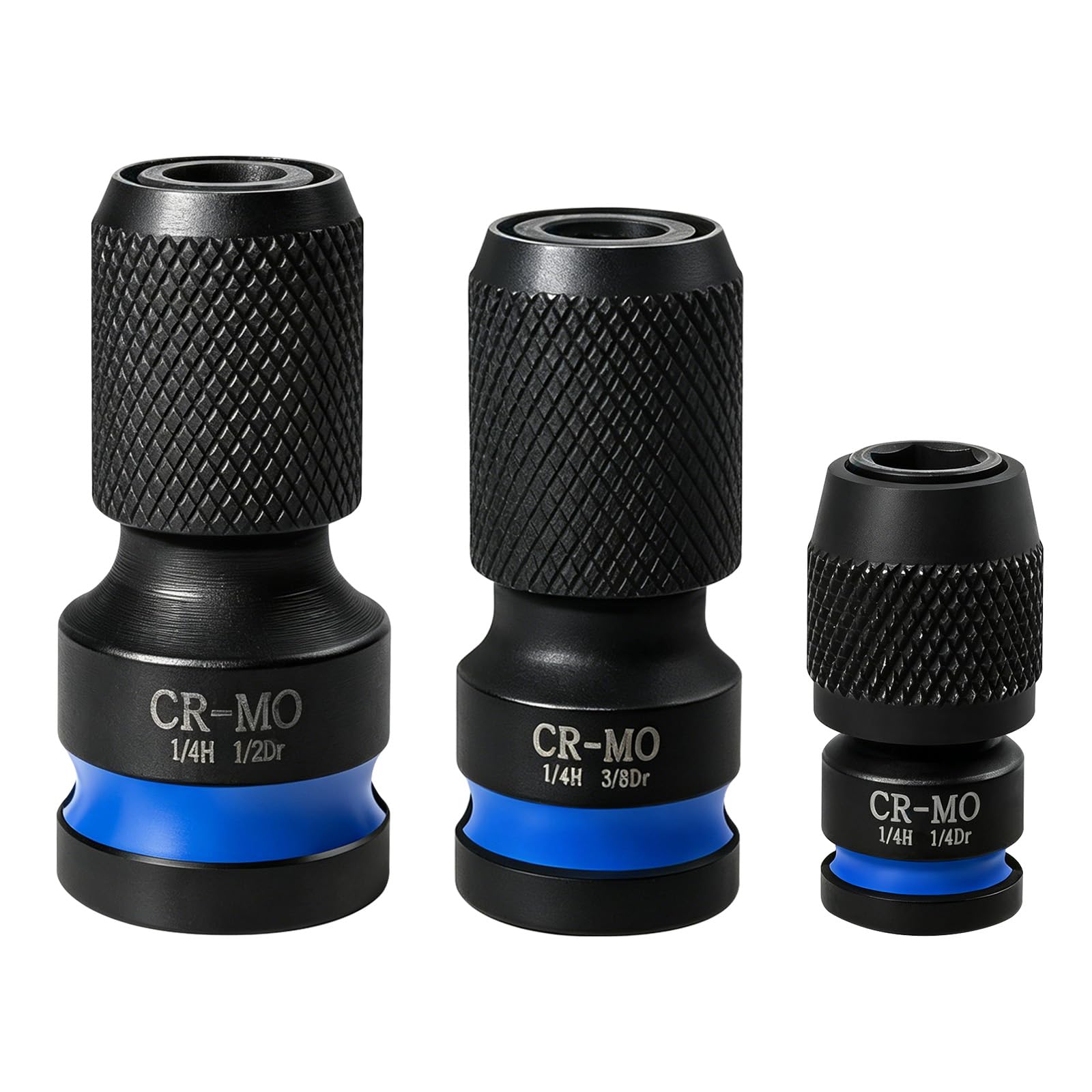 SenQWFa 3 Piece Impact Socket Adapter Set 1 2 3 8 1 4 Drive to 1 4 Hex ...