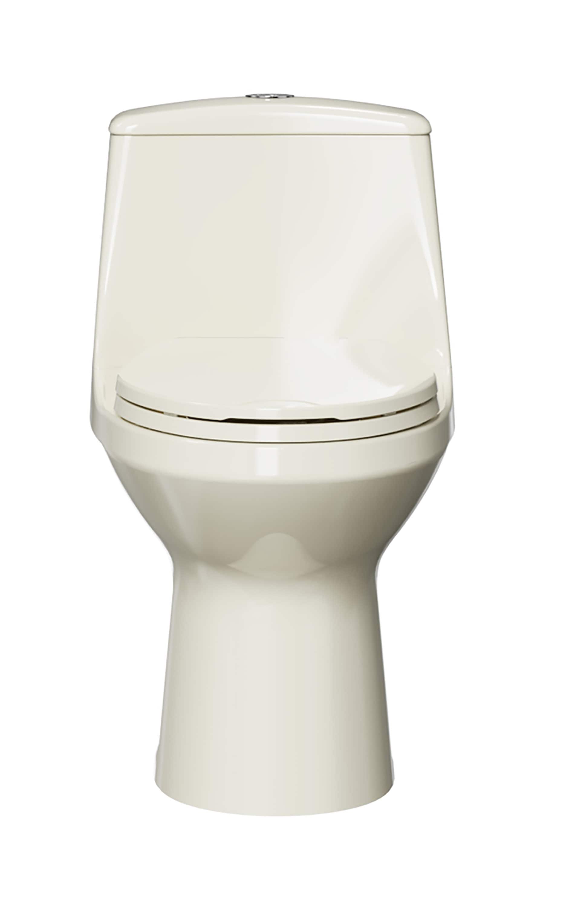 Project Source Laporte Oyster Dual Flush Elongated Chair height Soft Close 1-piece Toilet 12-in Rough-In WaterSense 1.6 GPF #MT-20102PM