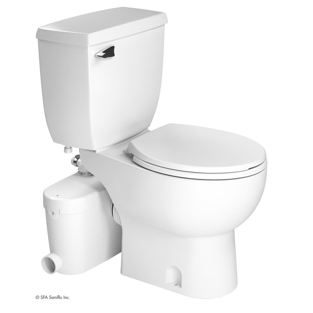SANIFLO 082.005.083 Sani Access 3 White Round Chair height Soft Close 2-piece Toilet 12-in Rough-In WaterSense 1.28 GPF