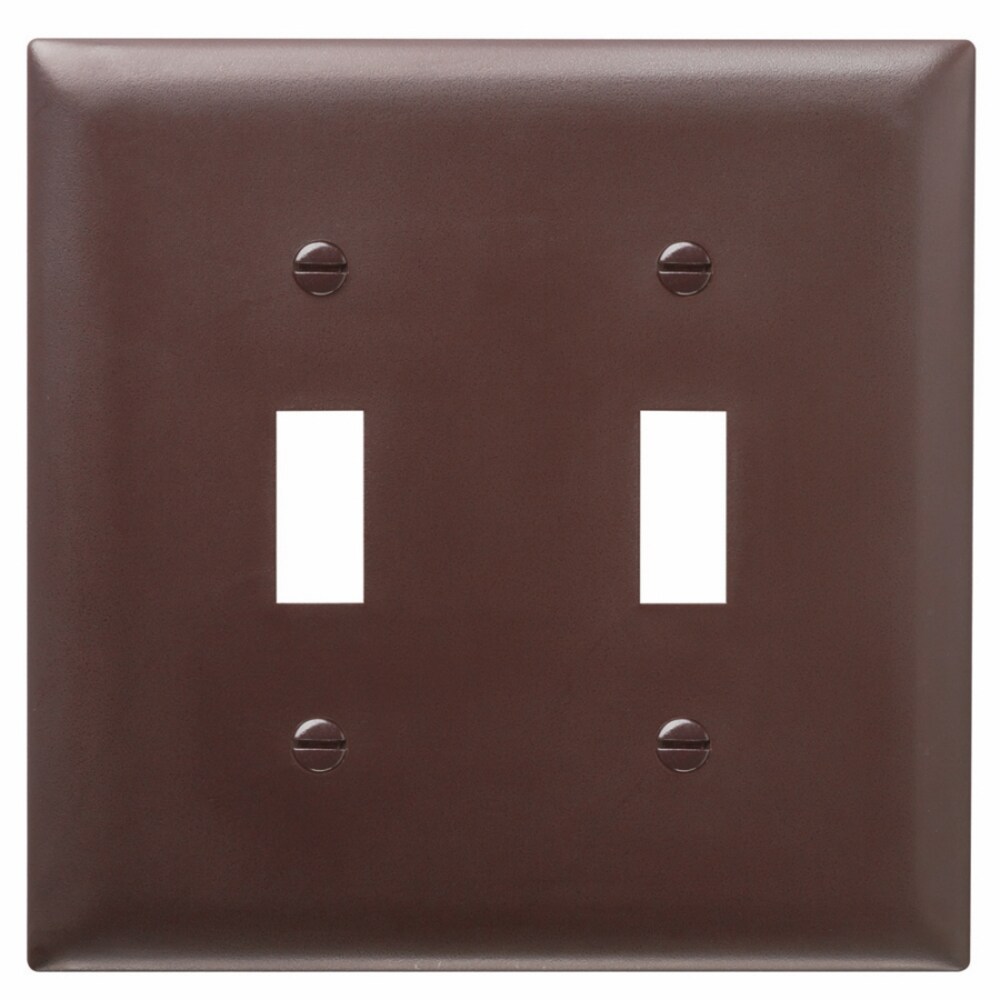 Pass & Seymour/Legrand TP2CC12 Pass Seymour 2 -Gang Midsize Size Brown Nylon Indoor Toggle Wall Plate