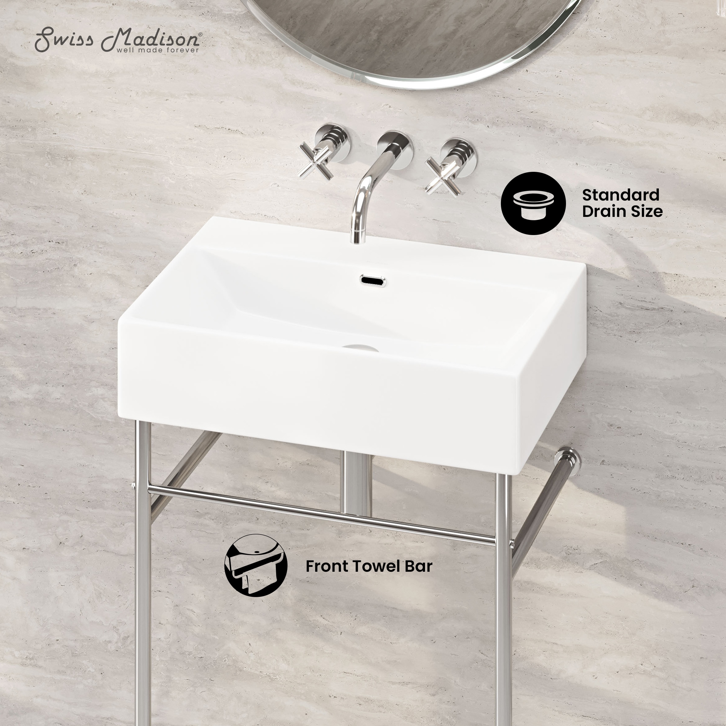 Swiss Madison SM-25-CSREI01CH-0 Console-Sinks - View #3