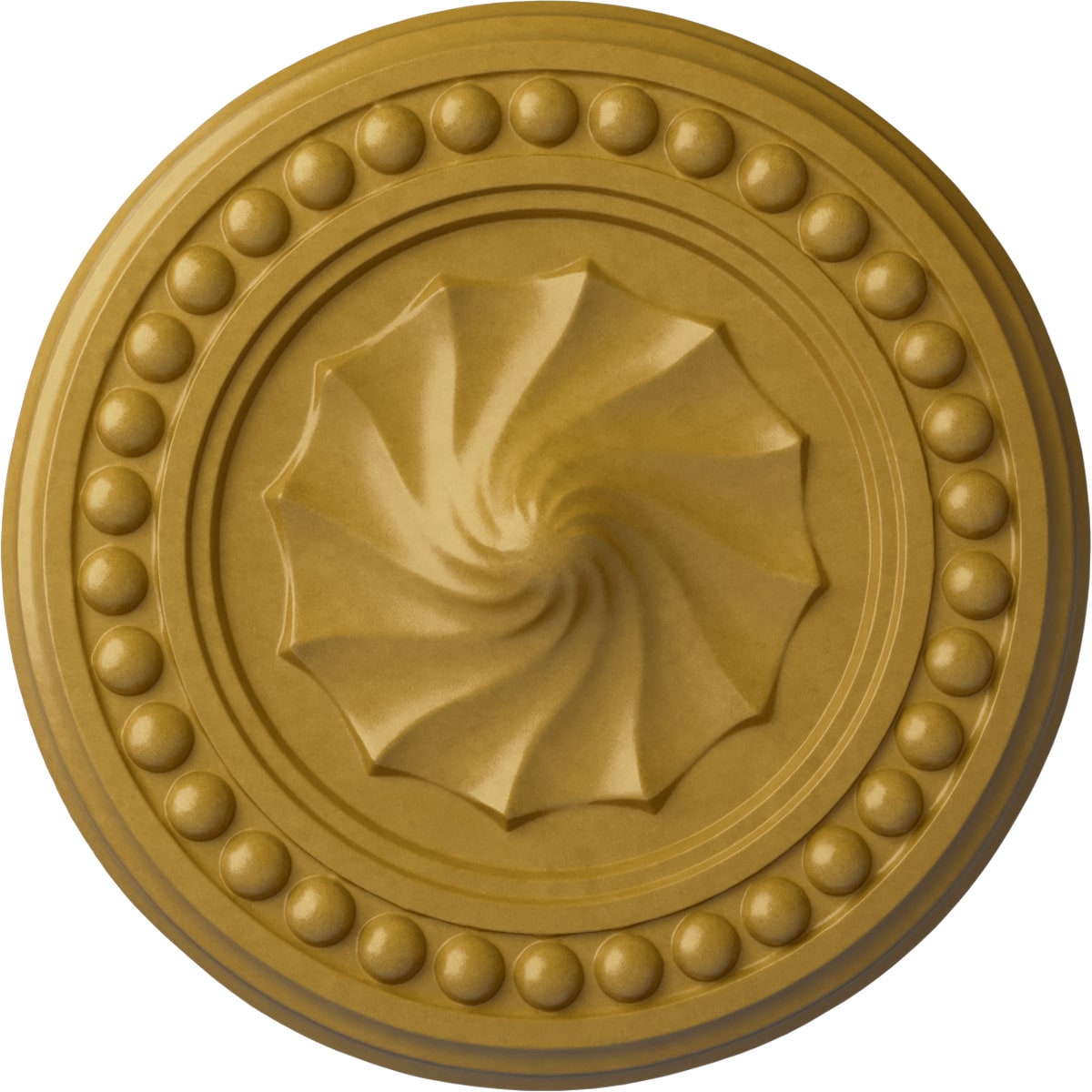 Ekena Millwork CM15FOIGS Foster Shell 15.75-in W x 15.75-in L Painted Iridescent Gold Polyurethane Whole Ceiling Medallion