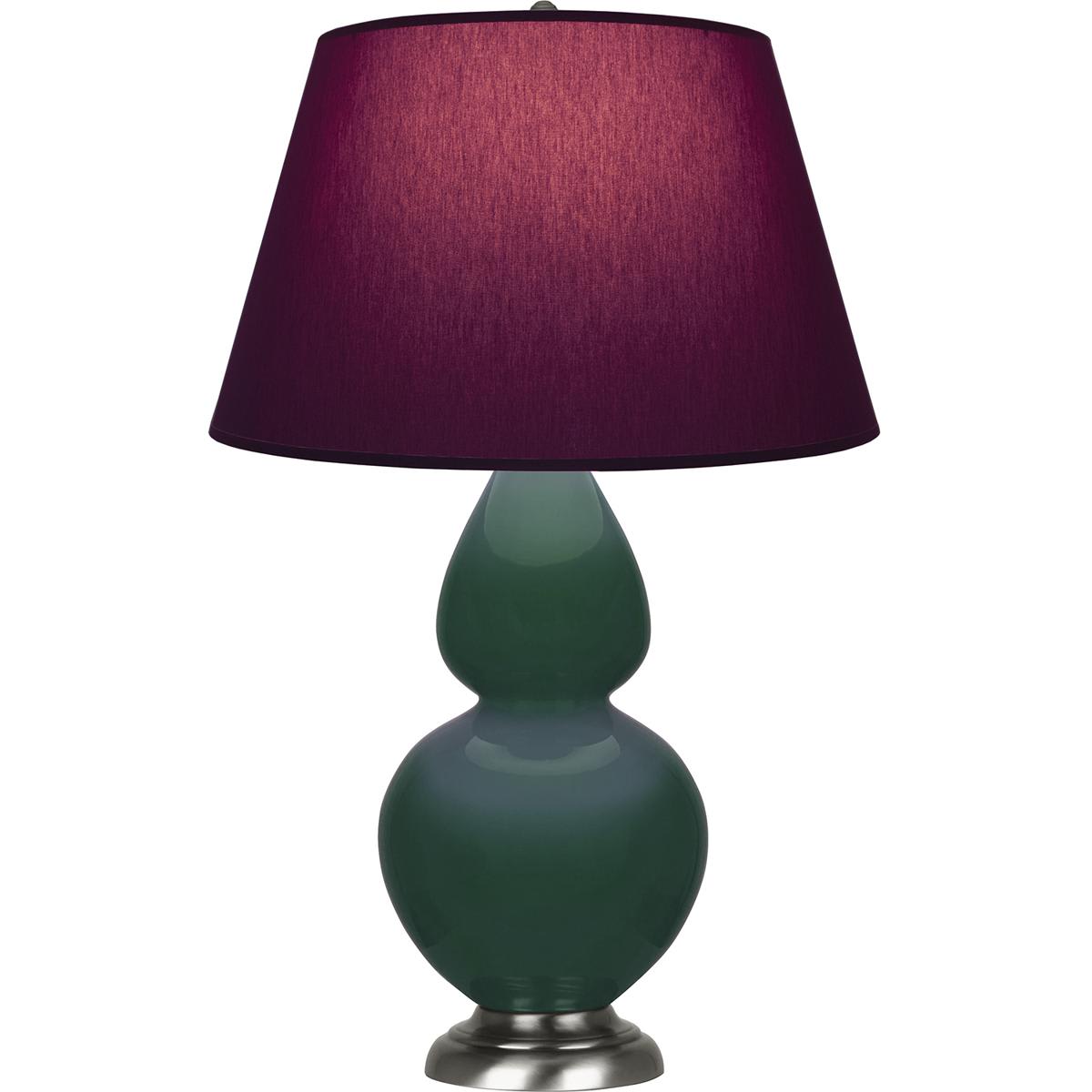 Robert Abbey Lighting Robert Abbey JU22P Double Gourd Table Lamp Jungle Glazed Ceramic with Antique Silver