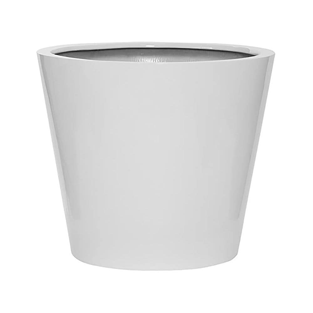 Vasesource ESSEX2426WHS Round 23.75-Inches W Extra Large White Cement Indoor/Outdoor Planter