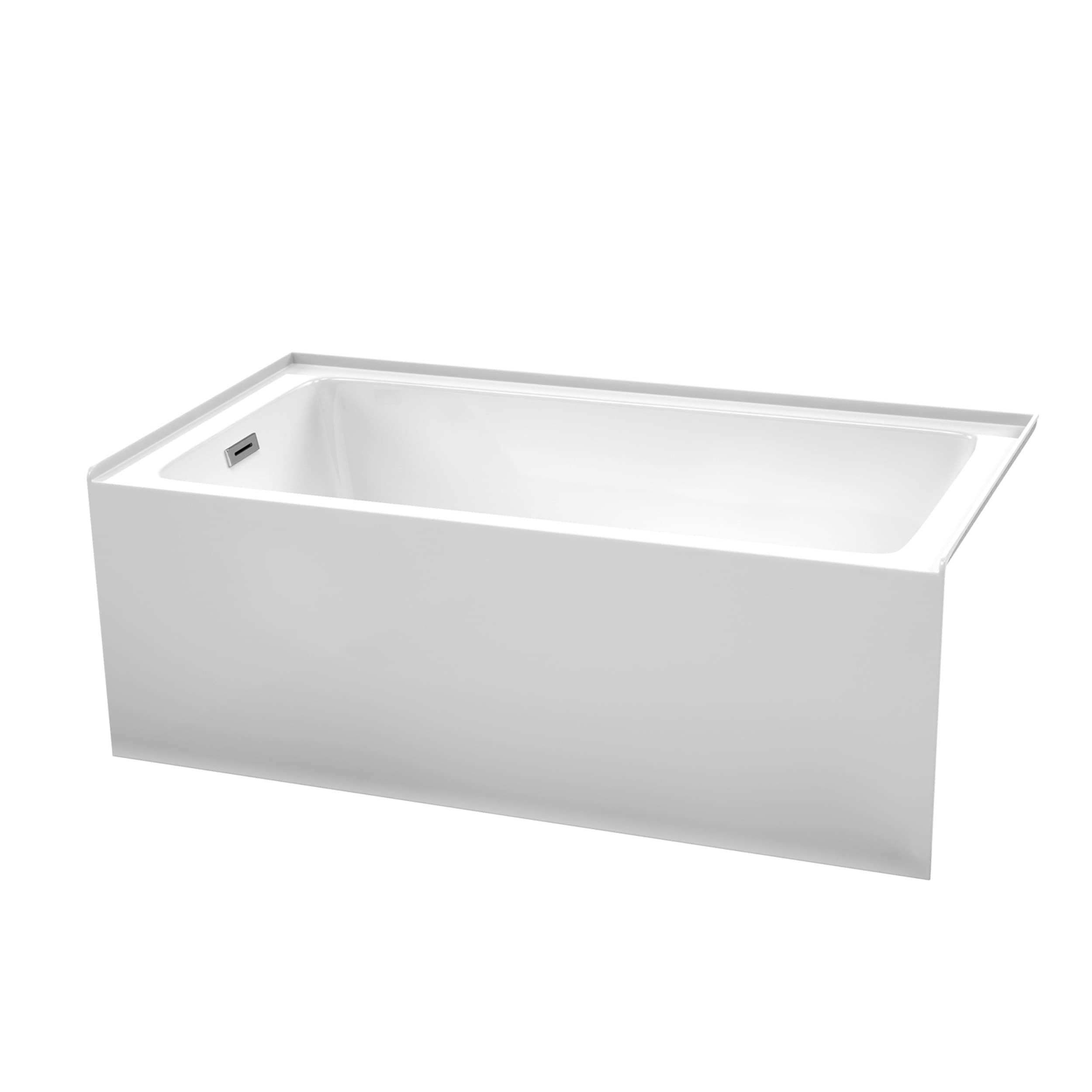 Wyndham Collection WCBTW16032L Grayley 32-in x 60-in White with Polished Chrome Trim Acrylic Rectangular Alcove Soaking bathtub with Drain ( Left Drain )
