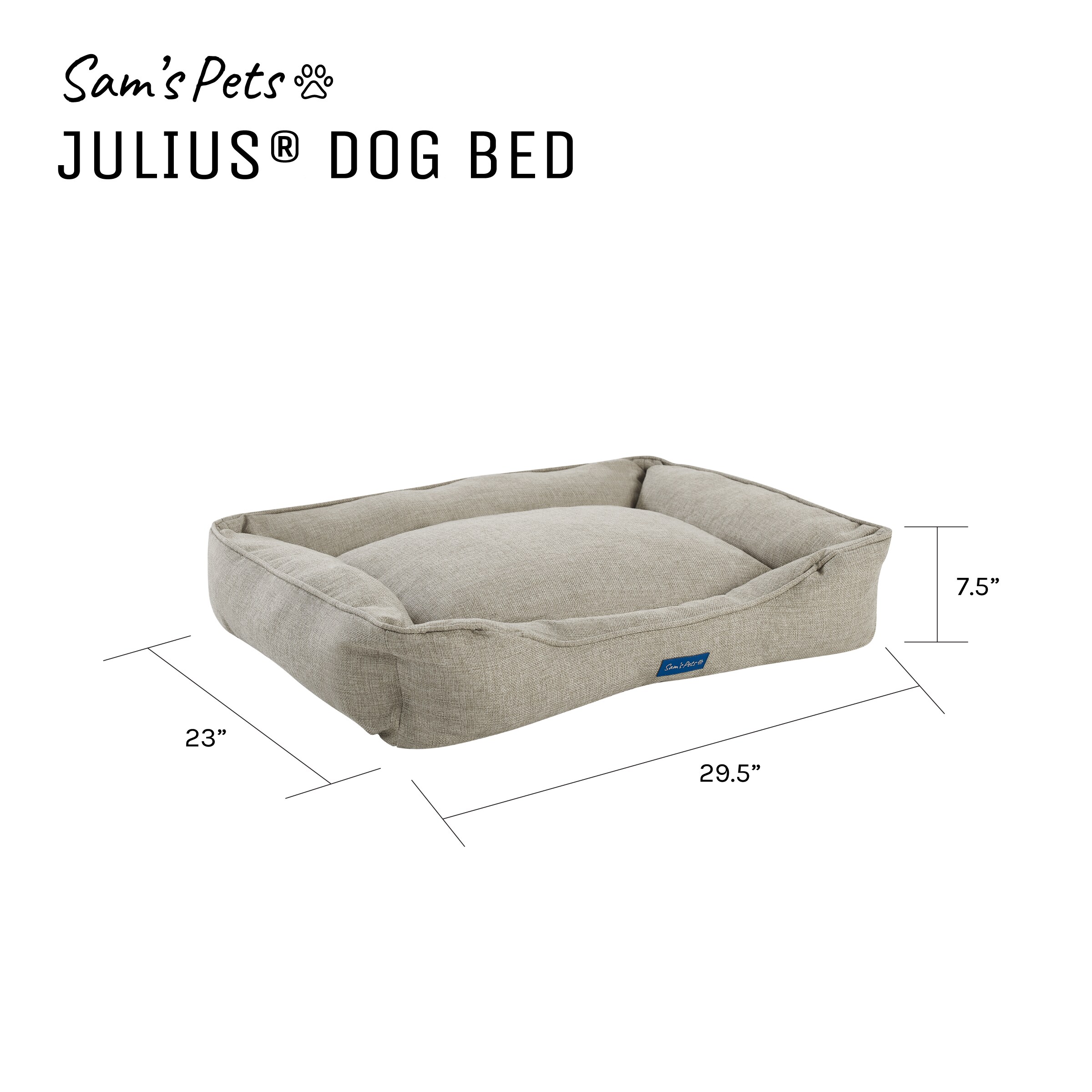 Sam's Pets Square Brown Bolster Dog Bed (Medium) in the Pet Beds