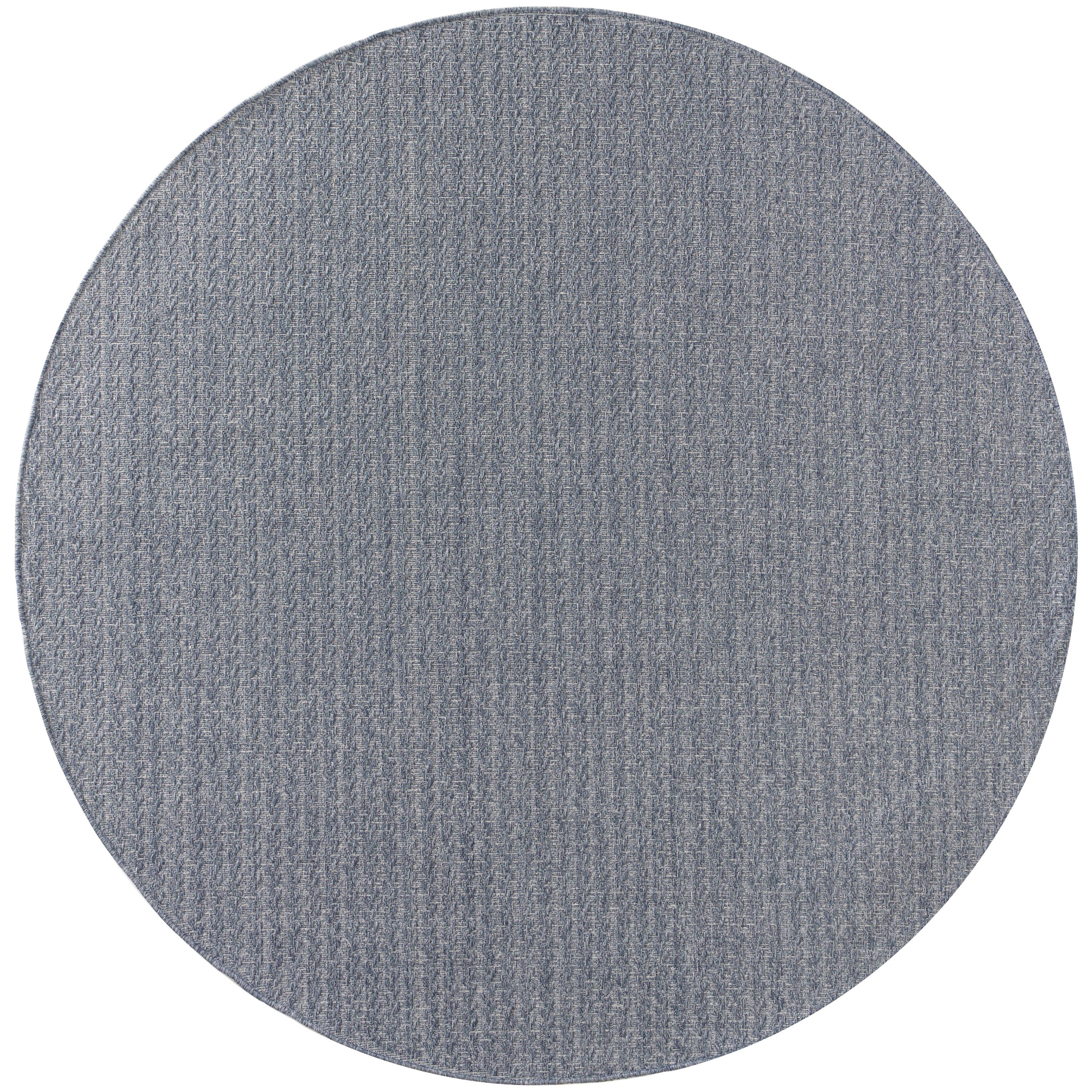  Home Tulum 8 ft  x Round Denim Indoor or outdoor Area Rug