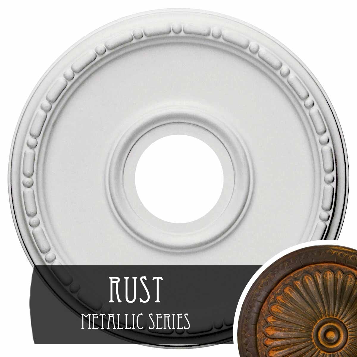 Ekena Millwork CM16MERUS Medea 16.5-in W x 16.5-in L Painted Rust Polyurethane Whole Ceiling Medallion
