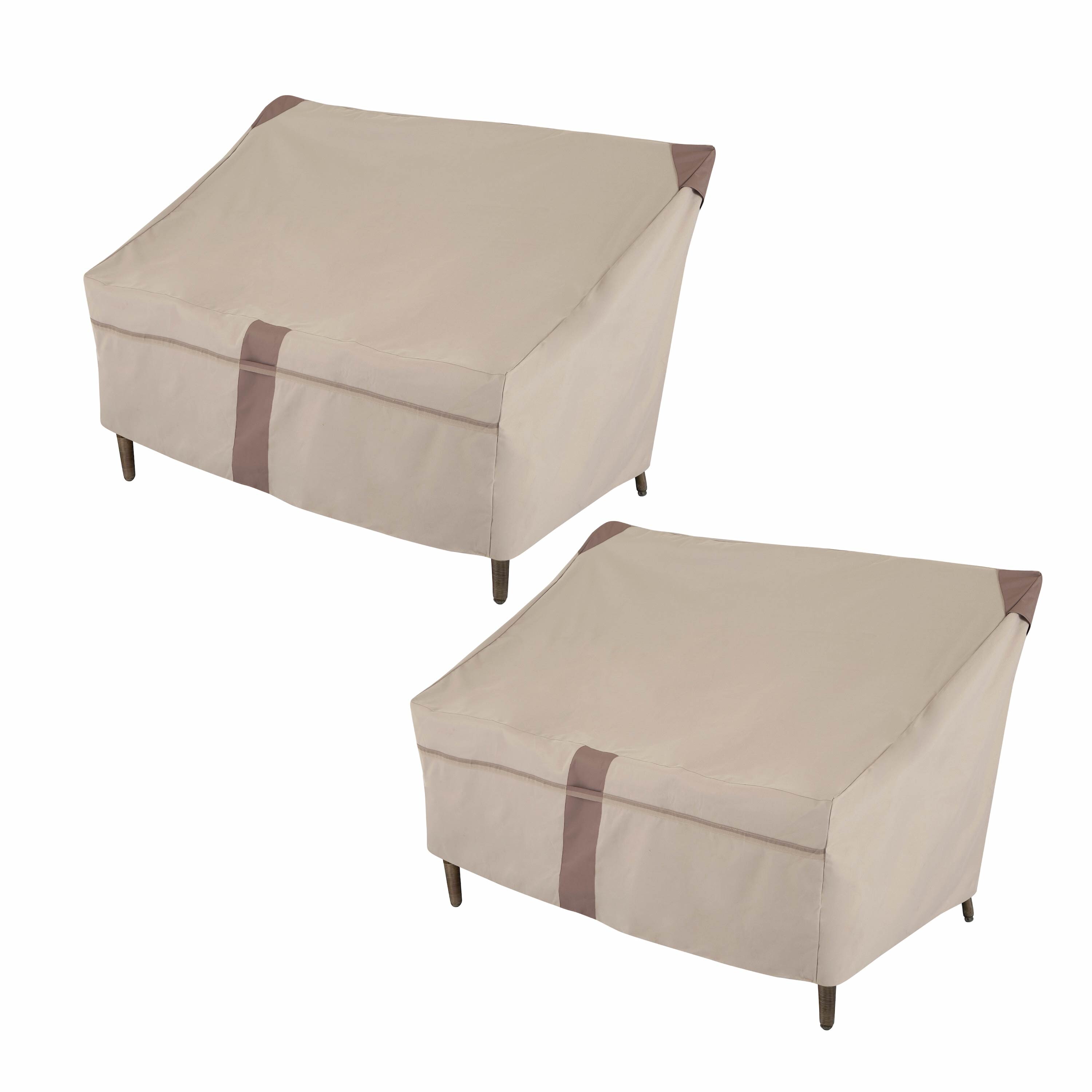 Modern Leisure 2905KIT Beige Polyester Patio Furniture Cover For Loveseat