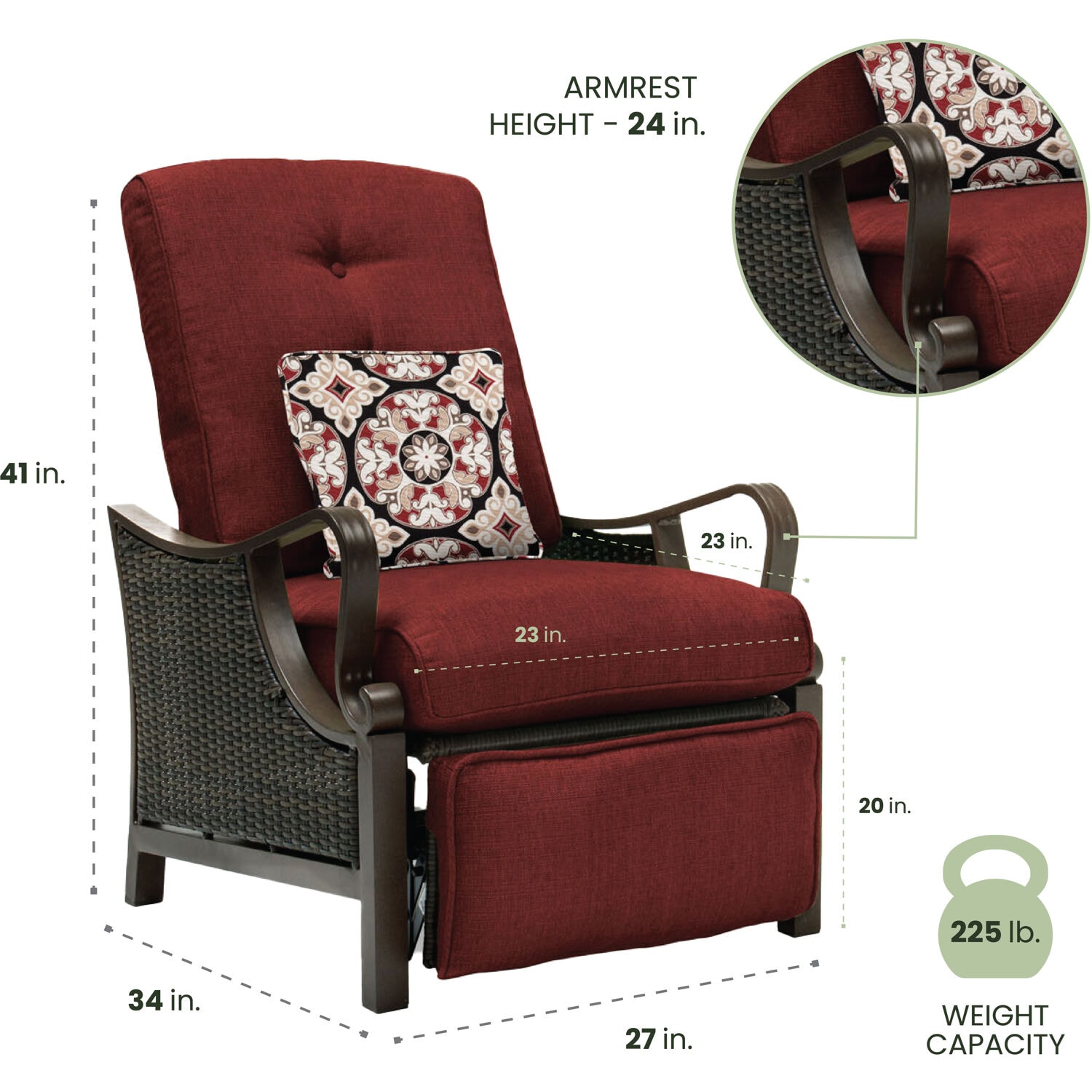 Hanover VENTURAREC-RED Patio-Chairs - View #3